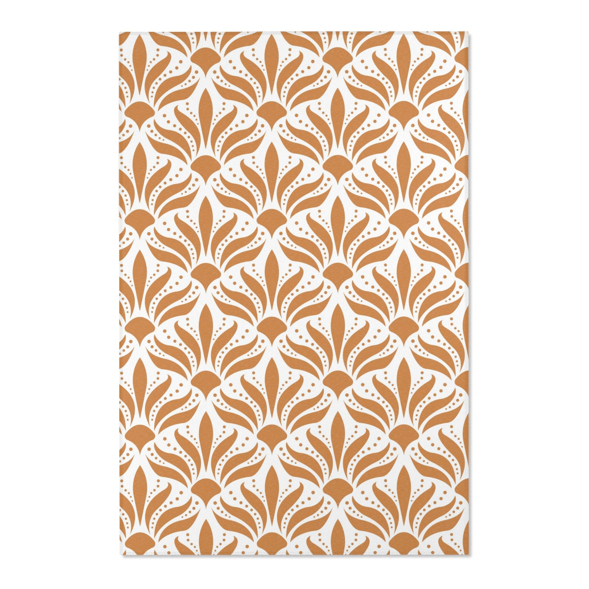 Art Deco Large Area Rug | Modern Rug, Terracotta White