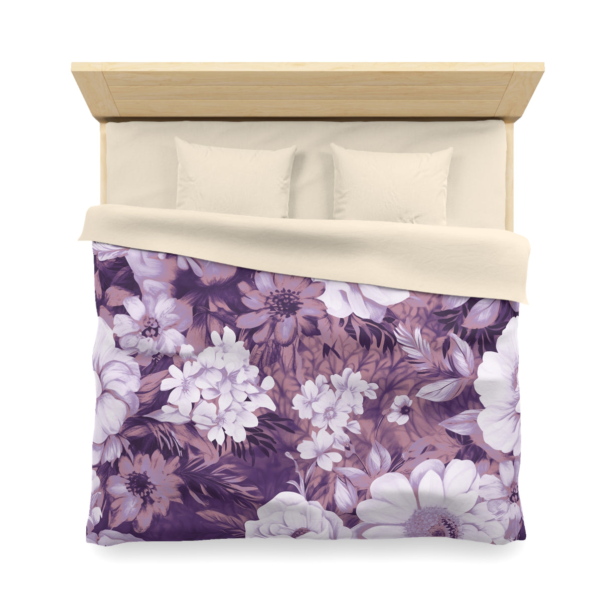 Purple Vintage Floral Duvet Cover | Plum Lilac Peony Rose Bedding