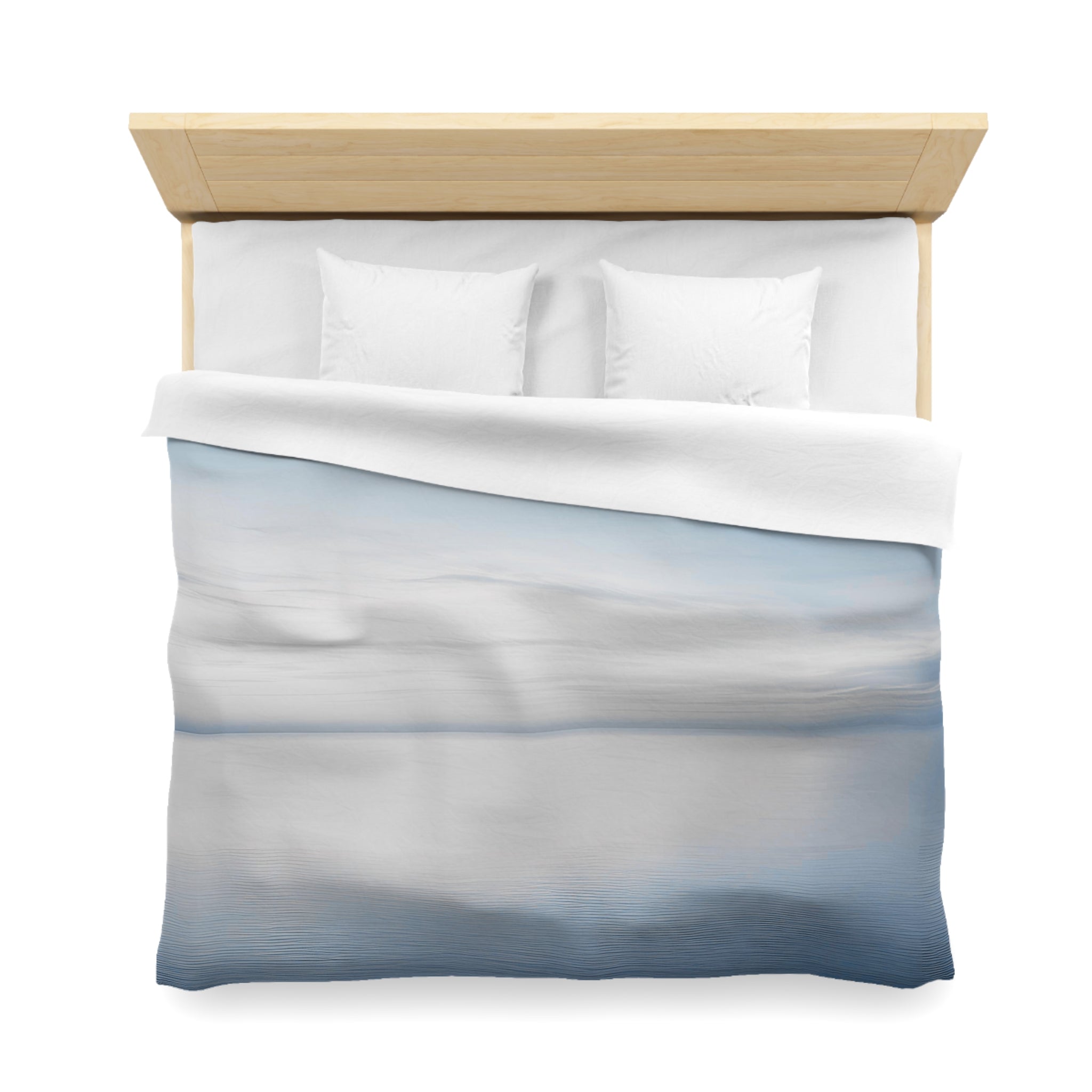 Abstract Duvet Cover | Sky Blue, Calm Ocean Coastal Ombre