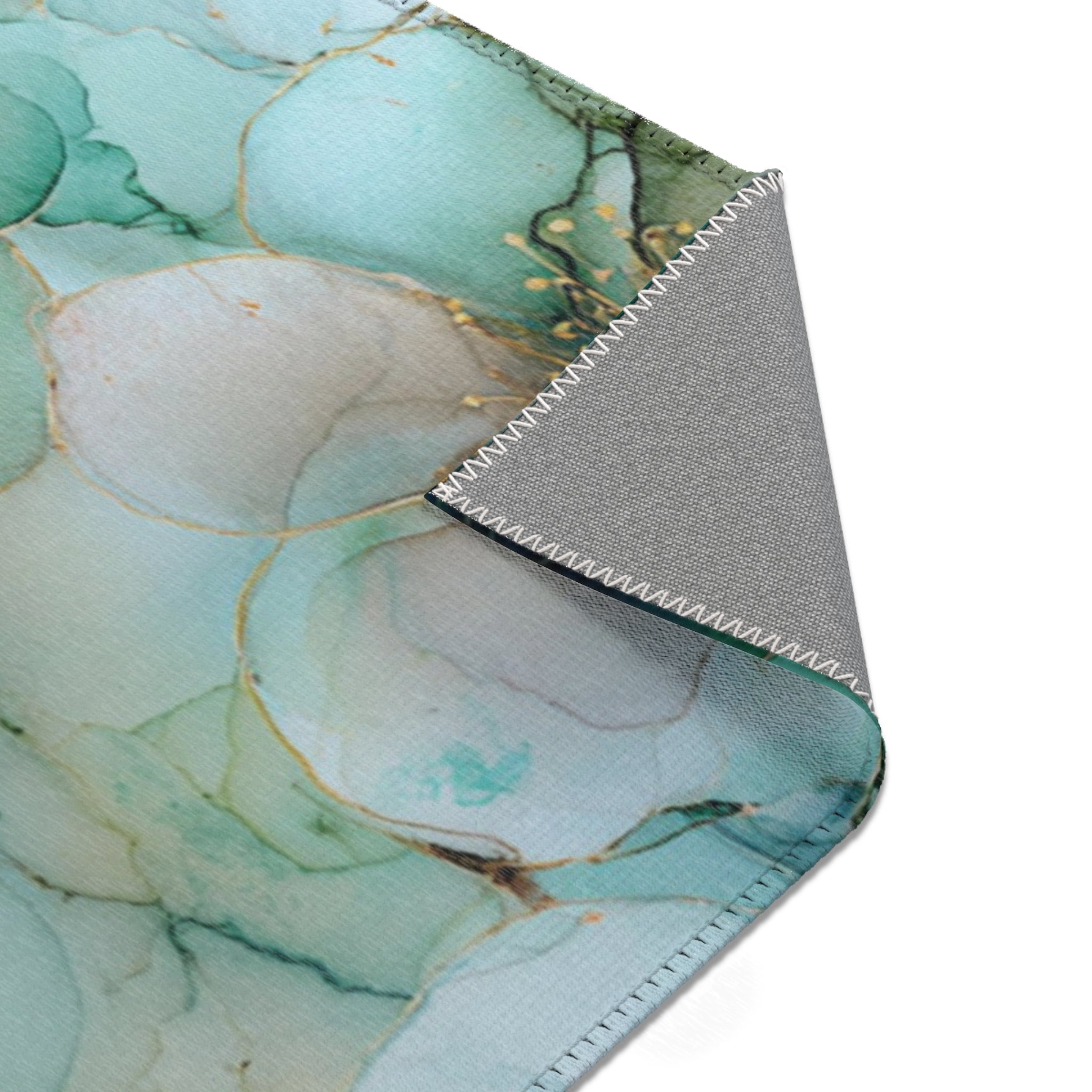 Abstract Area Rug | Floral Green Watercolor Artsy Rug