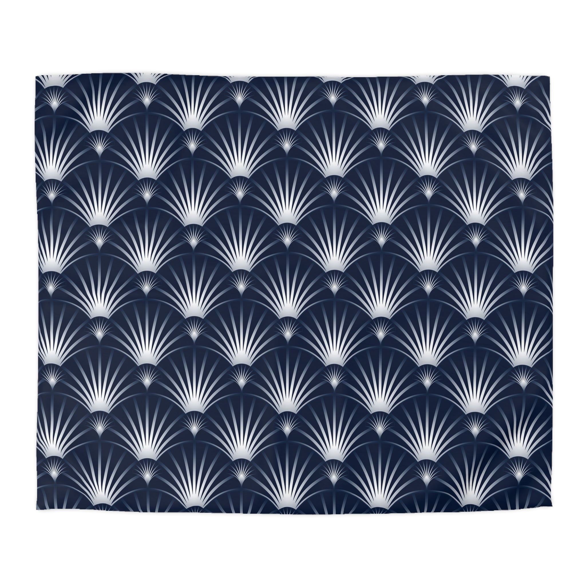 Art Deco Duvet, Pillow Cover | Navy Blue Art Nouveau Bedroom Decor