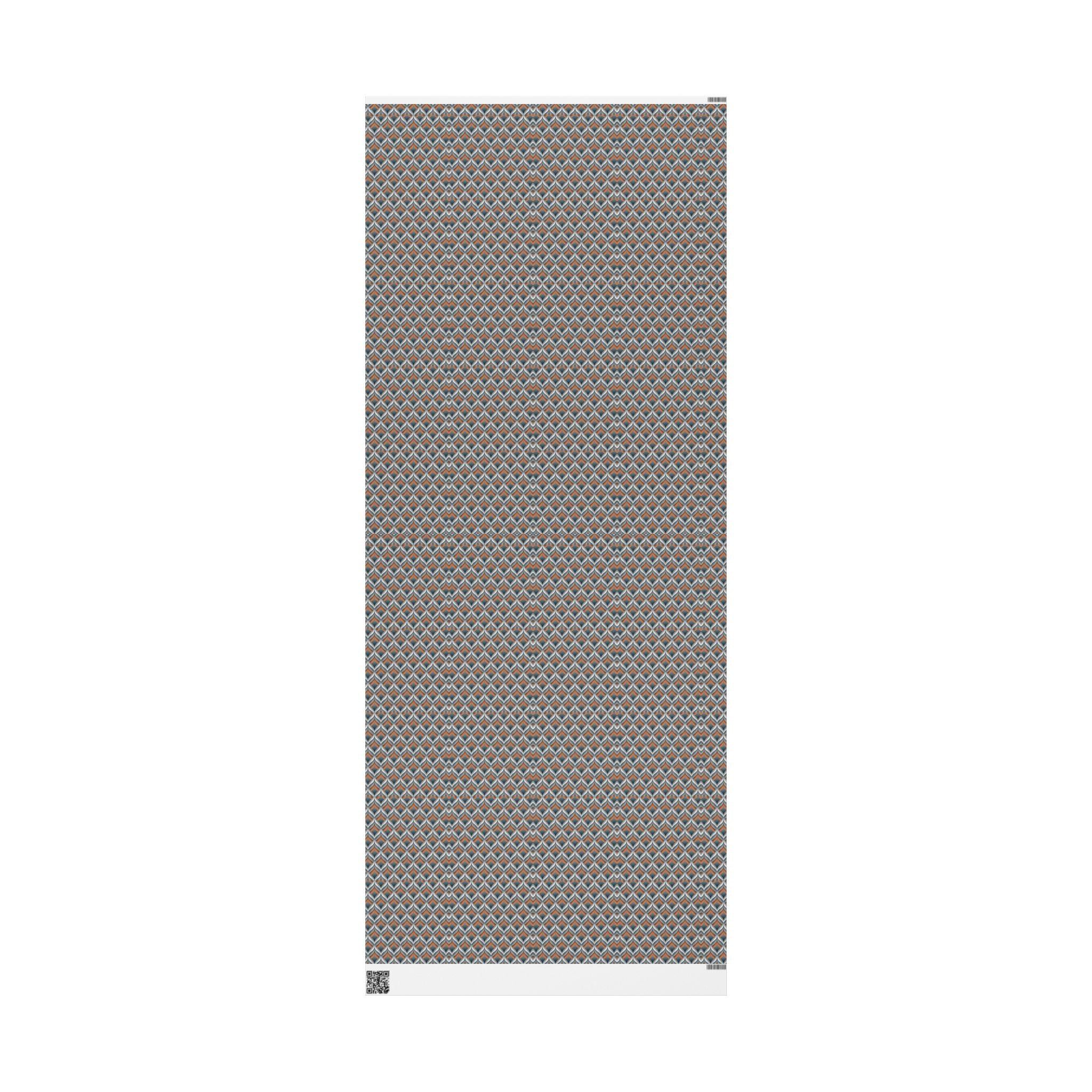 Art Nouveau Wrapping Papers, Grey Blue Orange for the Holidays, Birthdays