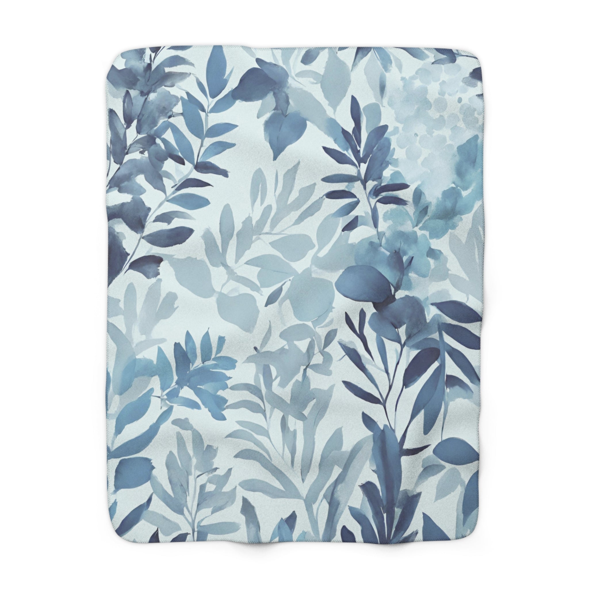 Comfy Blanket | Floral Pale Navy Blue, Eucalyptus Leaves