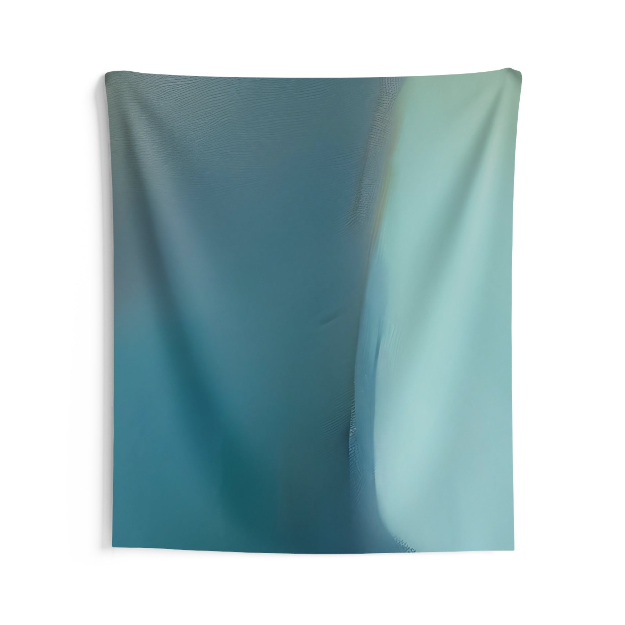 Abstract Wall Hanging Fabric Tapestry; Teal Blue Watercolor