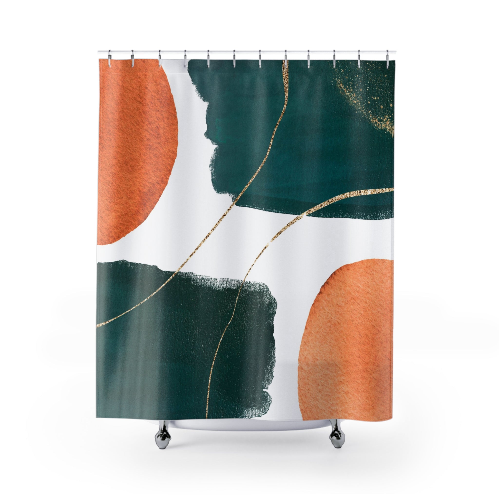 modern boho fabric shower curtain