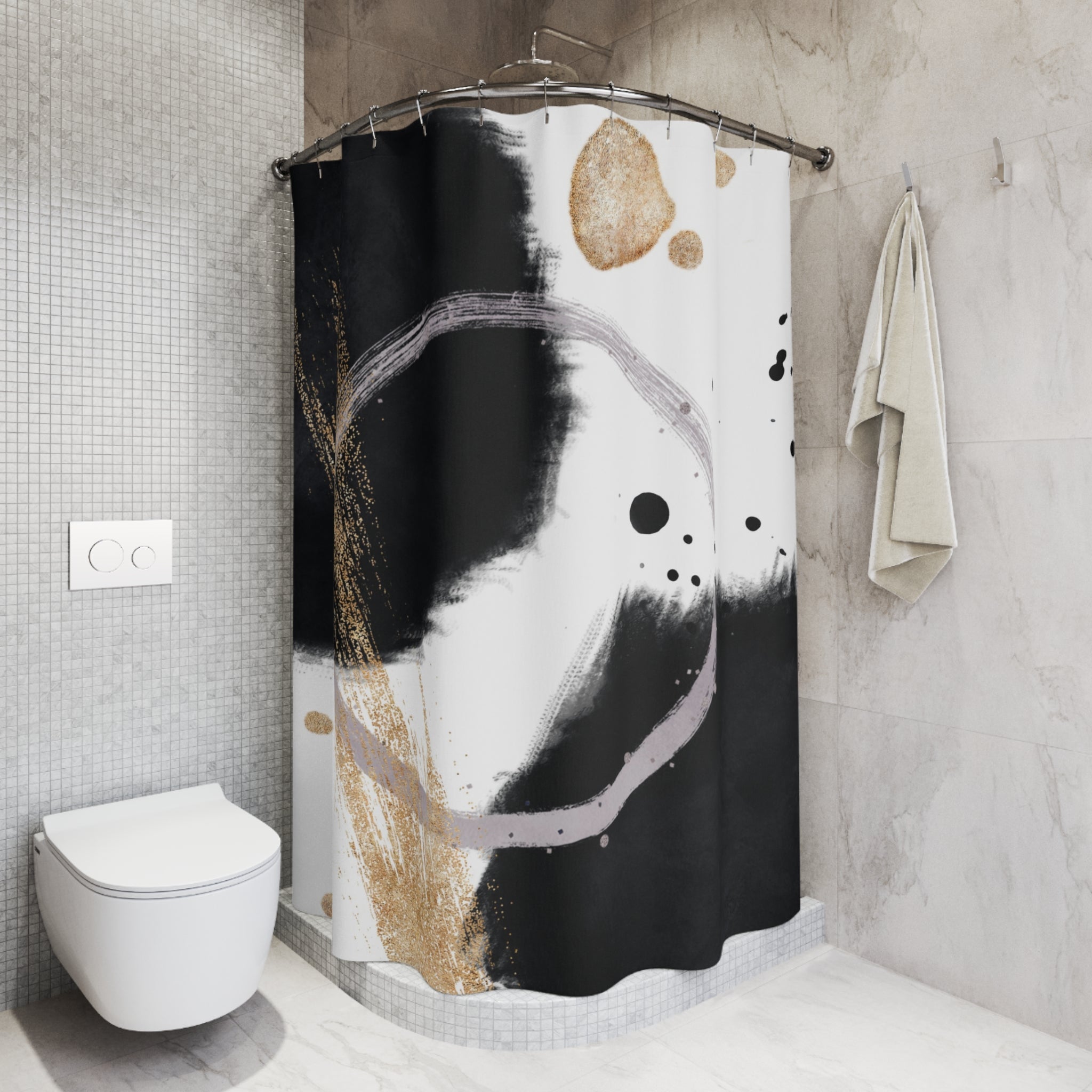 Black White Shower Curtain | Abstract