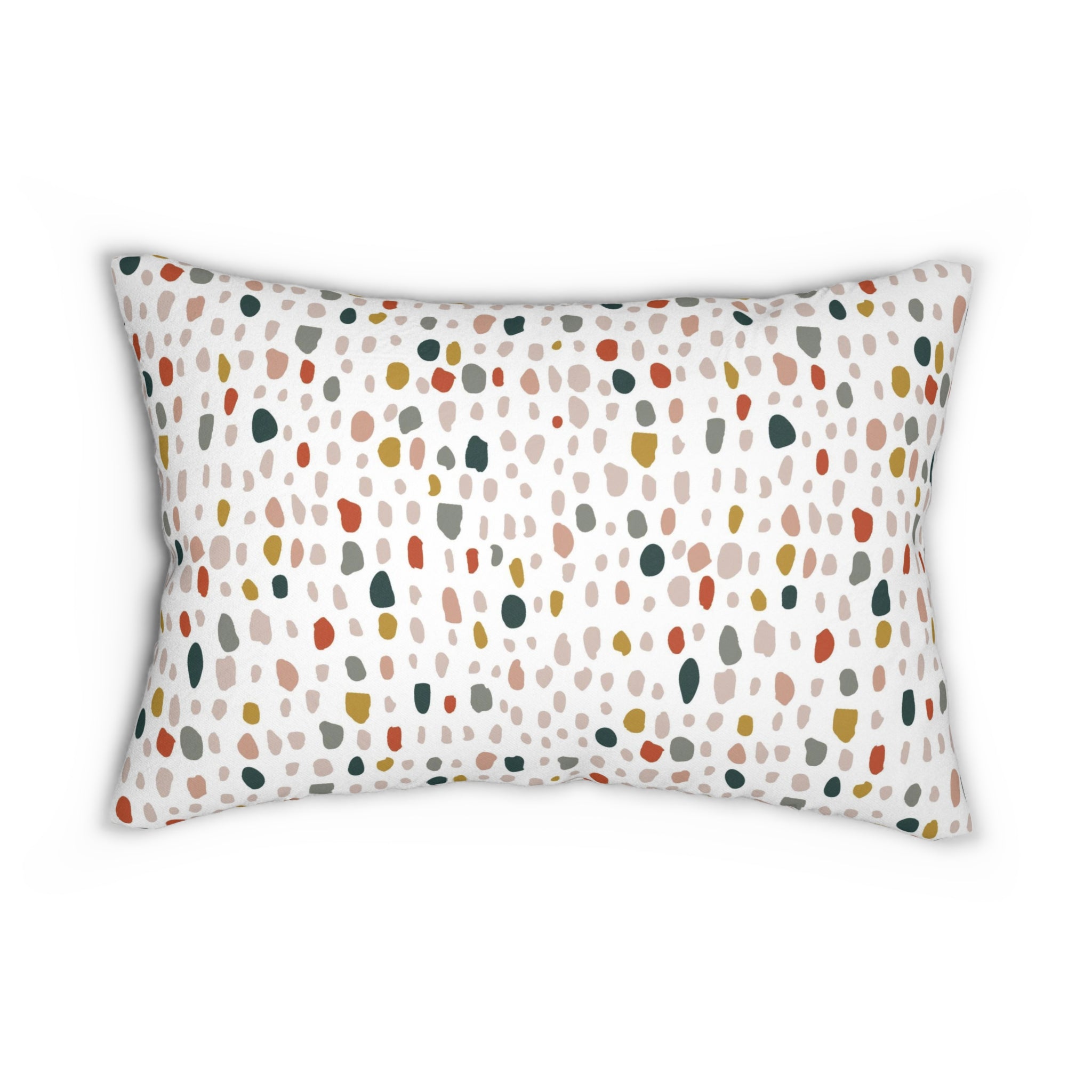 Abstract Lumbar Pillow | Terracotta White Blue Red Gray