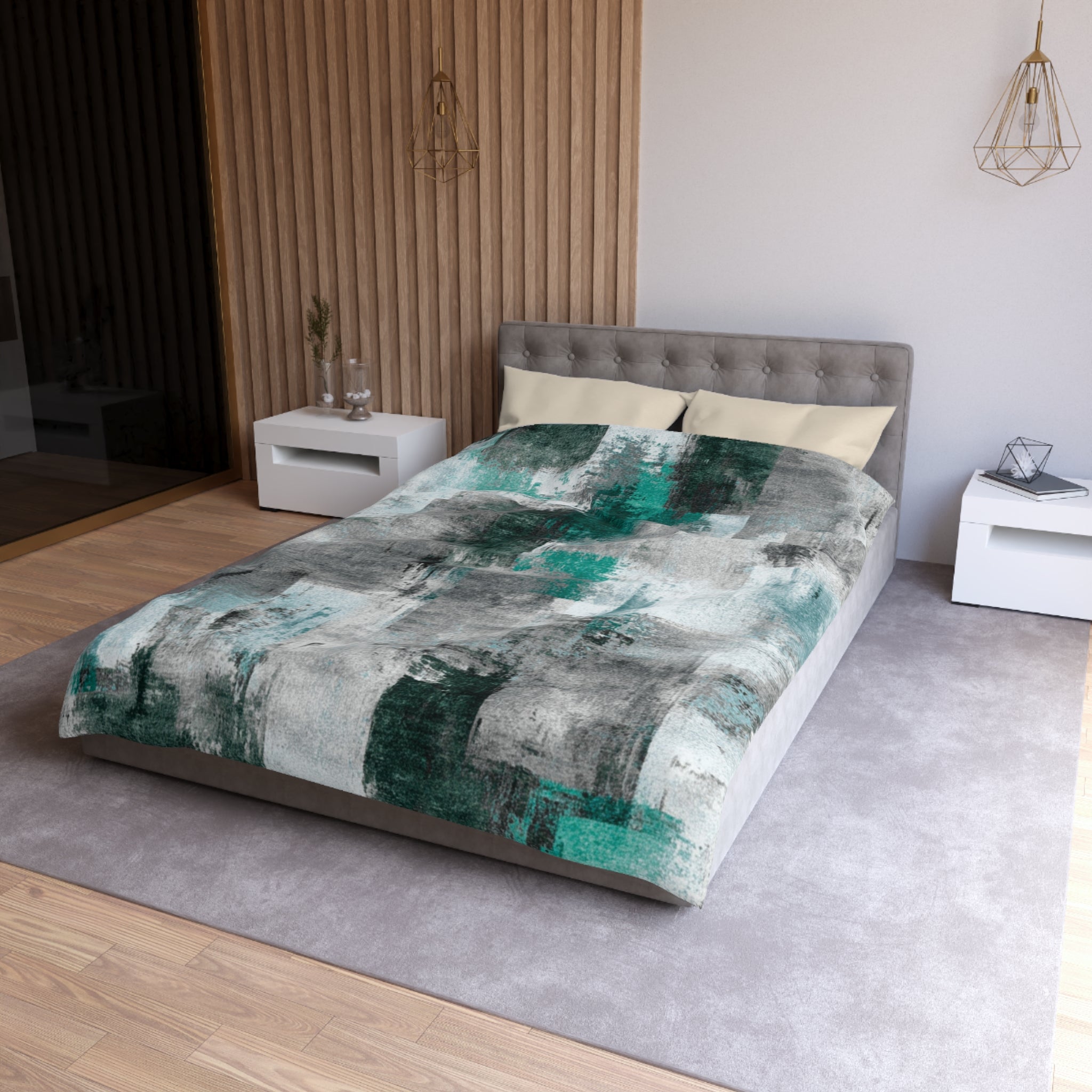 Ombre Duvet, Pillow Cover | Grey Green Bedroom Decor