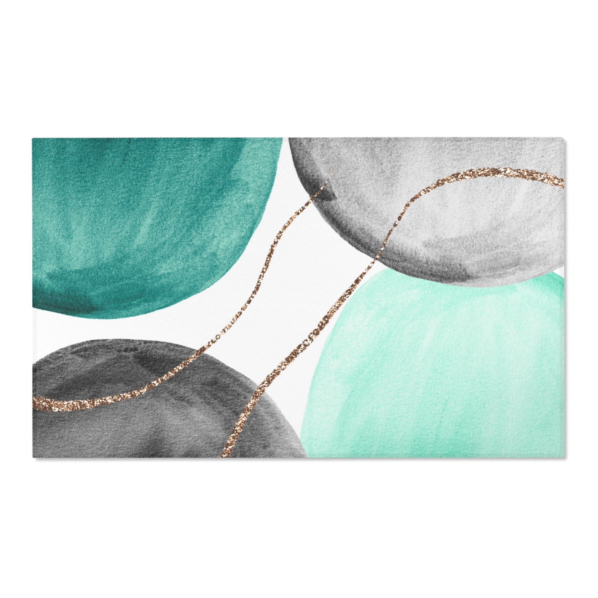 Abstract Area Rug | Green Grey Watercolor Artsy Rug