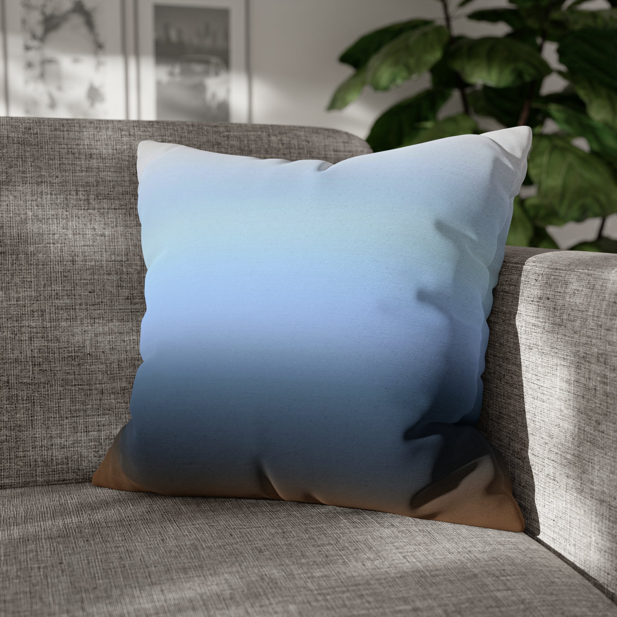 Abstract Pillow Cover | Navy Sky Blue Gradient