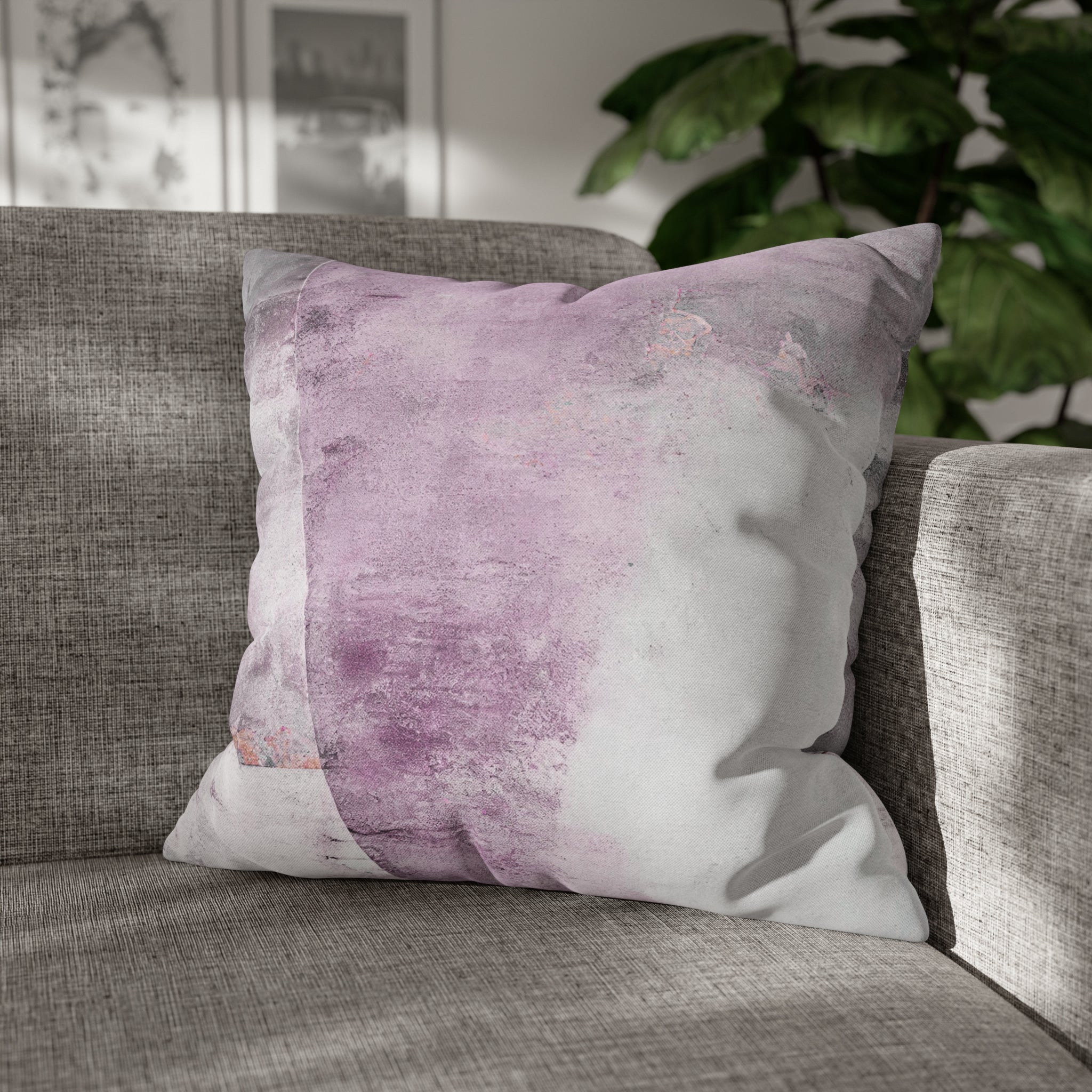 Abstract Pillow Cover | Blush Pink, Grey Ombre