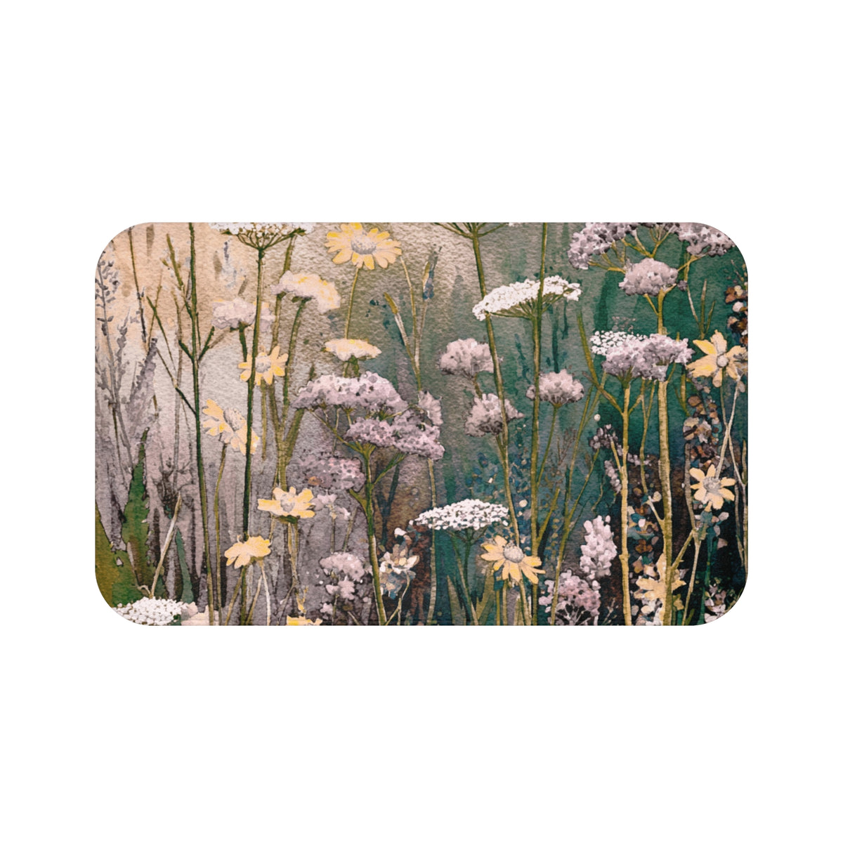 a vibrant and colorful floral scene, with a variety of flowers in shades of yellow, white, and purple.