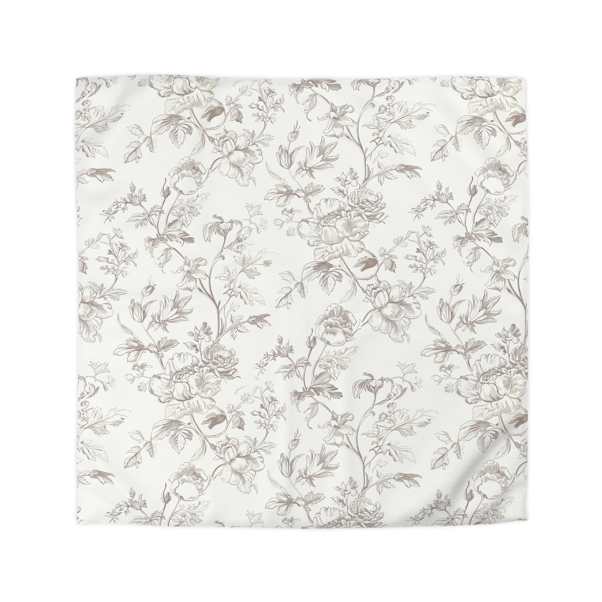 a repeating floral pattern in shades of brown and white, creating a visually appealing and intricate design.