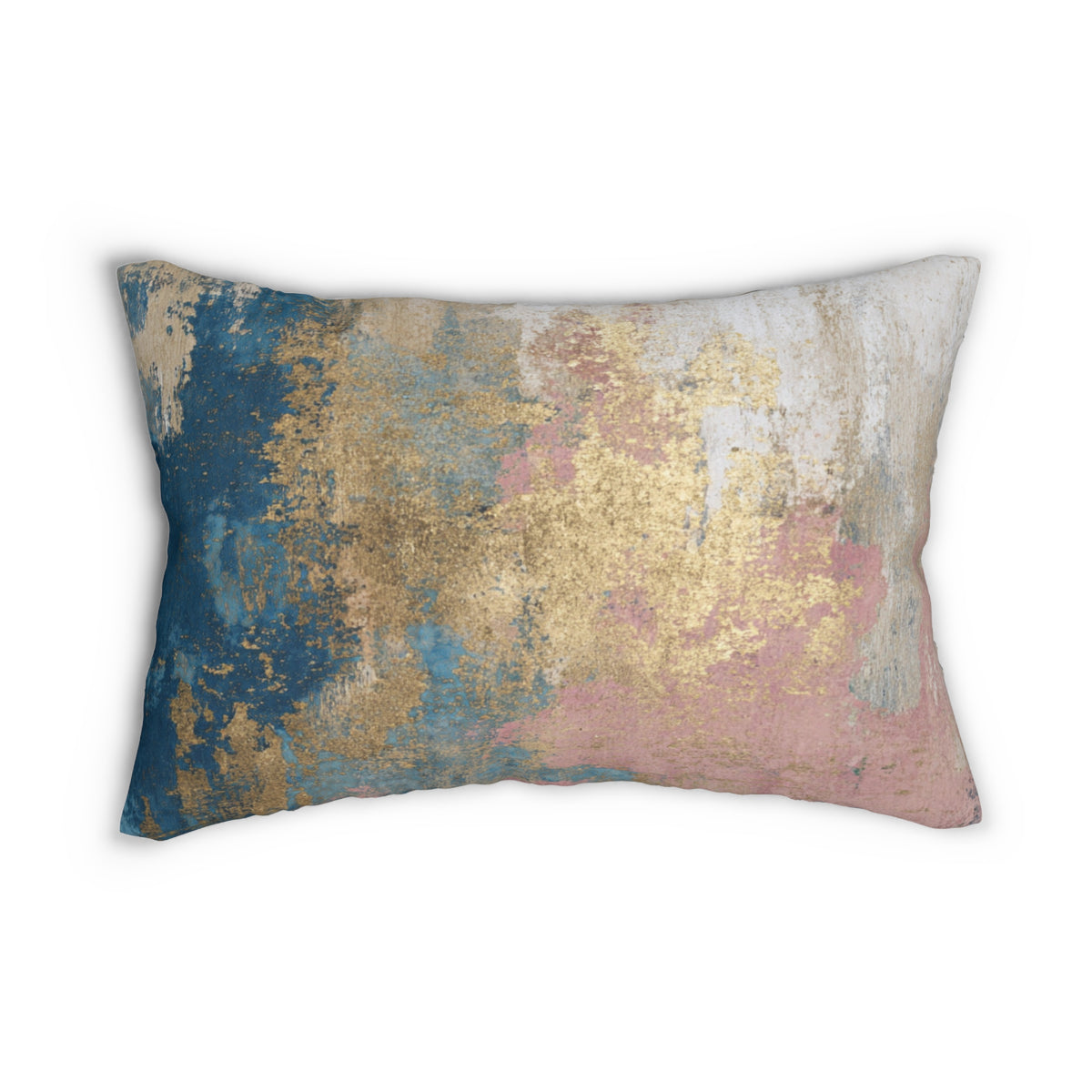 Teal Blush Ochre Abstract Lumbar Pillow 14x20, Textured Accent Pillow