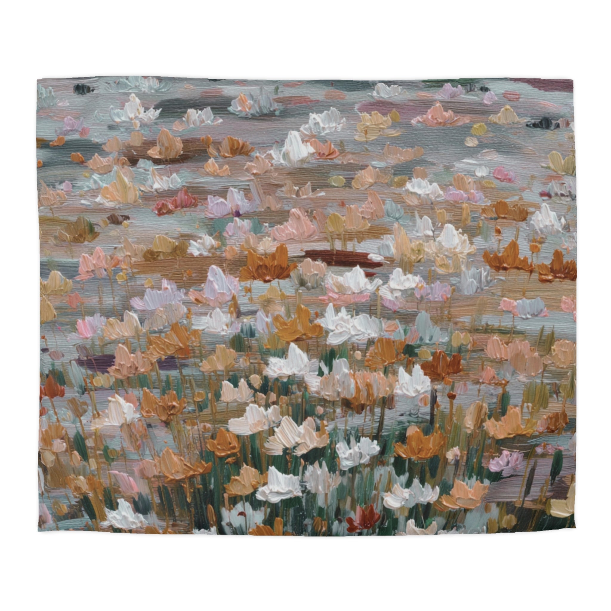 Floral Duvet, Pillow Cover | Grey Peach Bedroom Decor