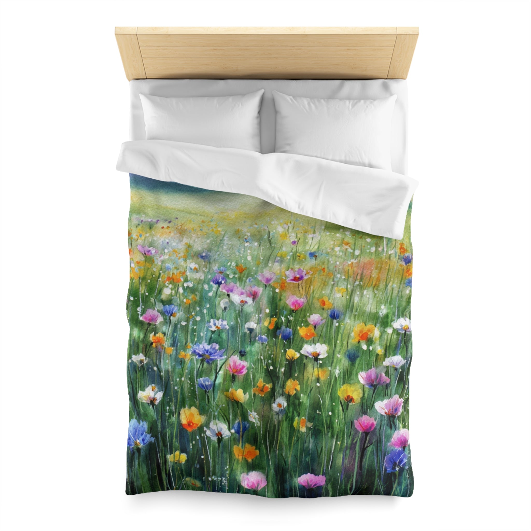 Floral Duvet, Pillow Cover | Green Yellow Bedroom Decor