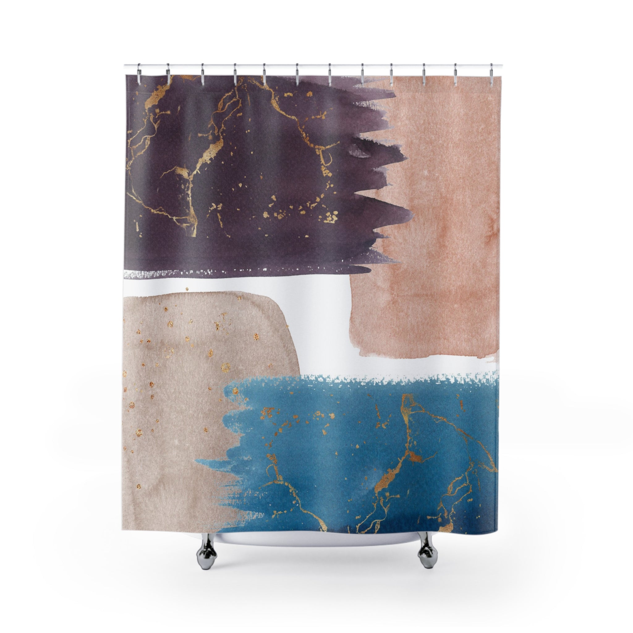 modern boho fabric shower curtain