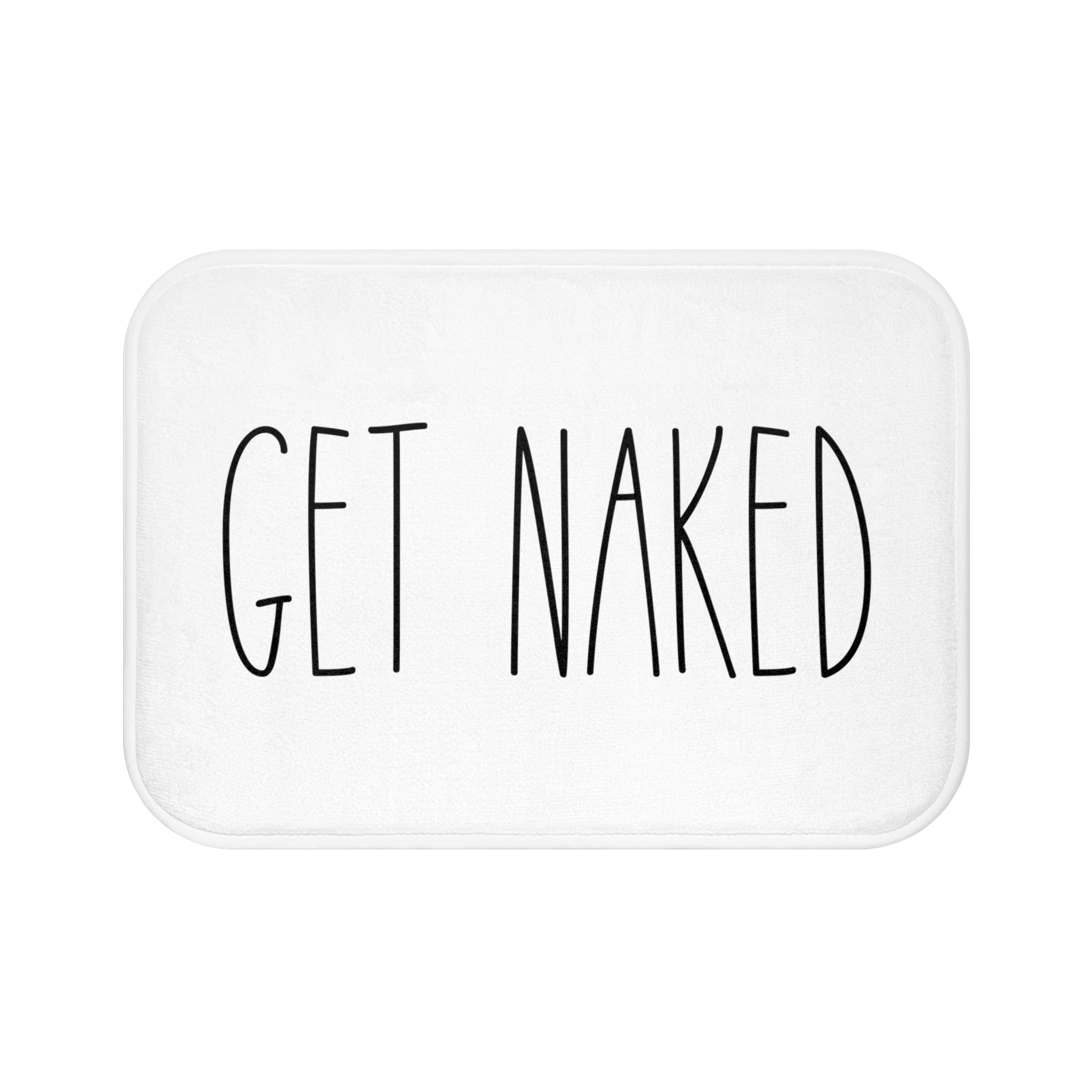 Get Naked Bath Mat | White Black Bathroom Rug