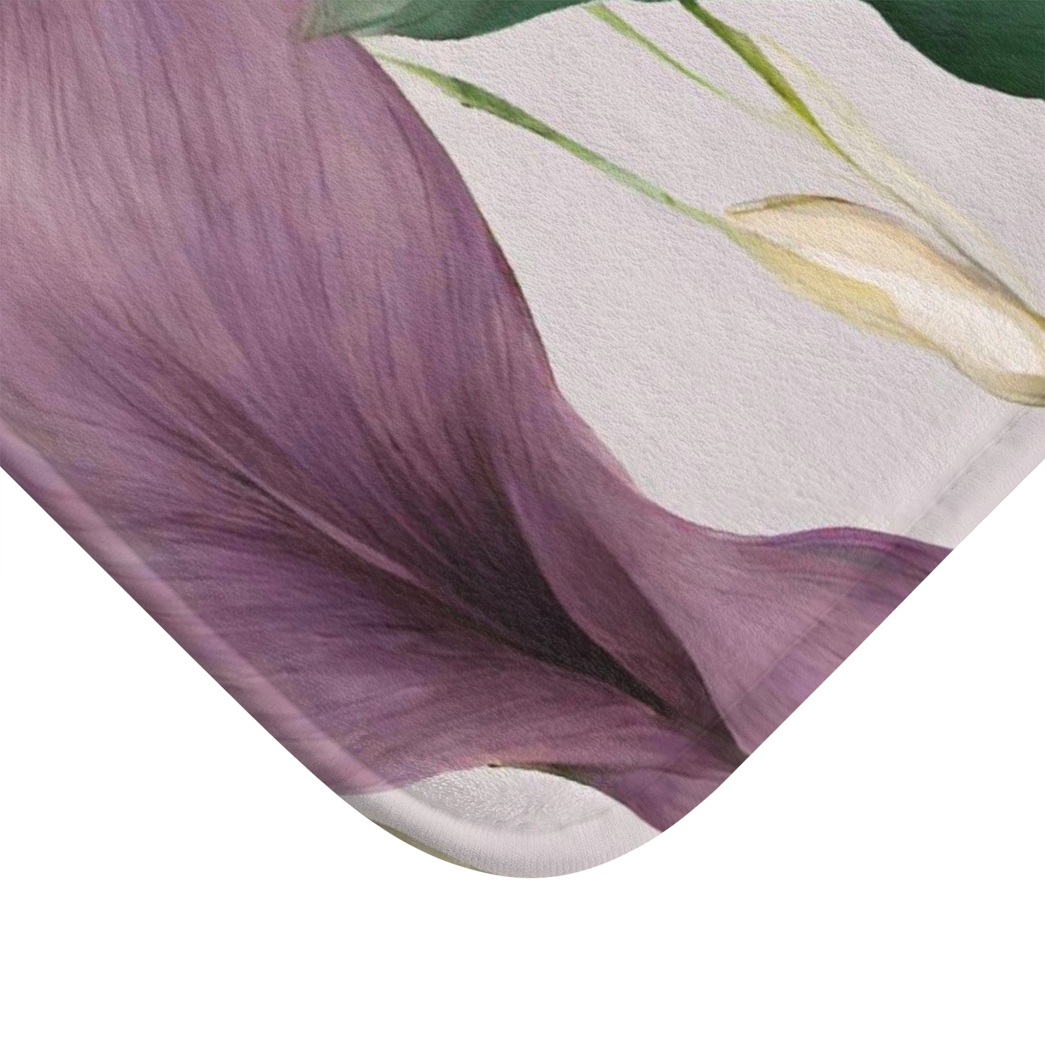 Calla Lilies Bath Mat, Kitchen Mat | Purple Pink Green