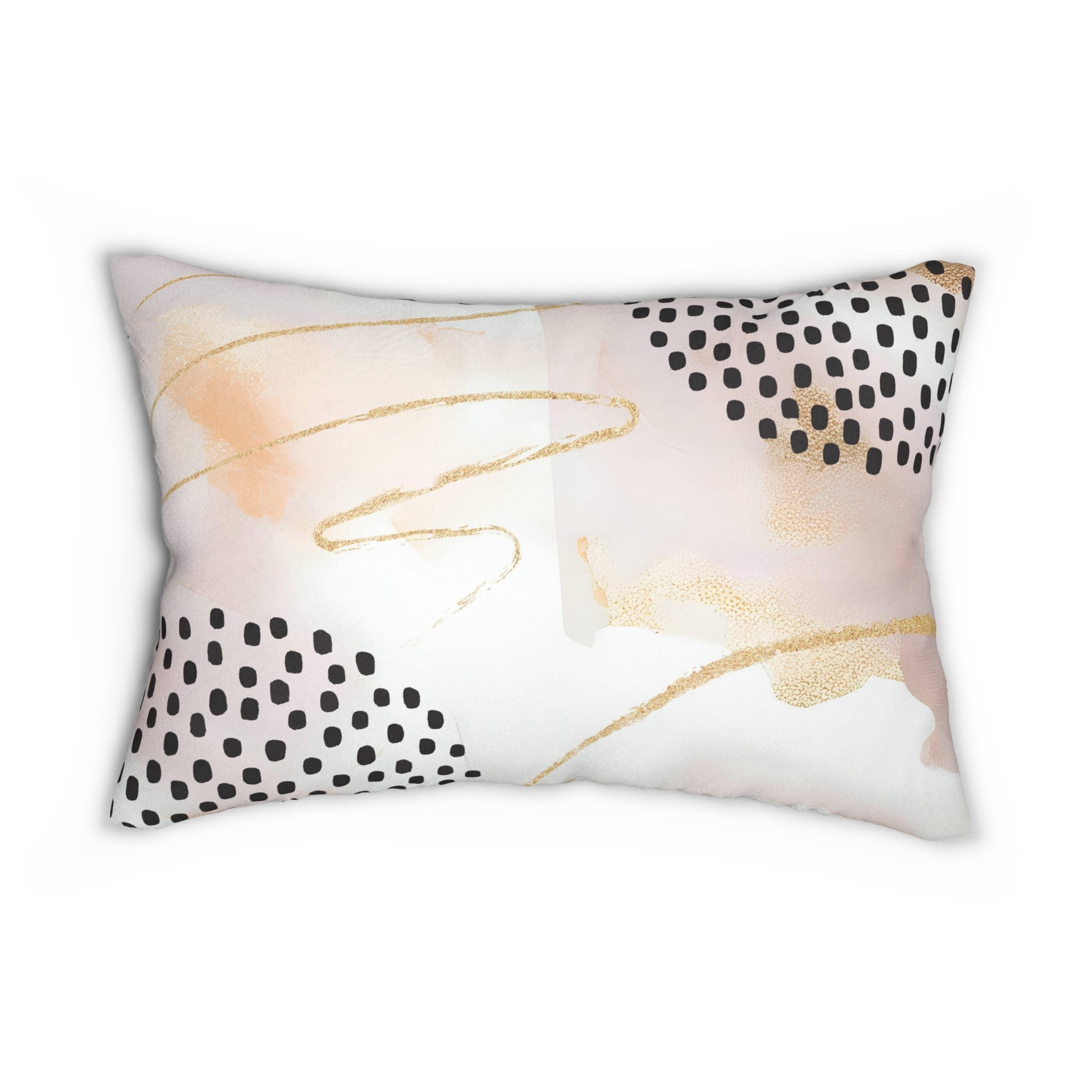 Abstract Lumbar Pillow | Black Blush Pink