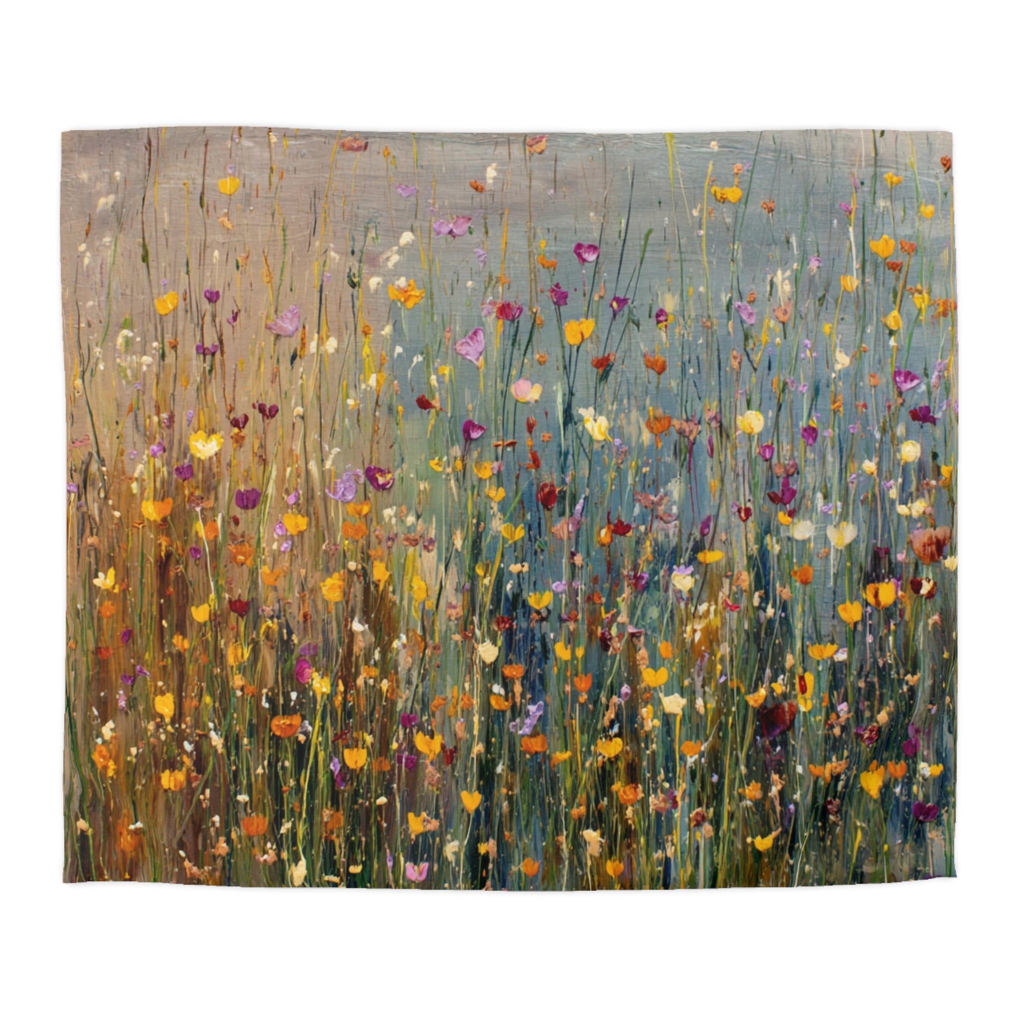 Floral Duvet, Pillow Cover | Grey Orange Bedroom Decor