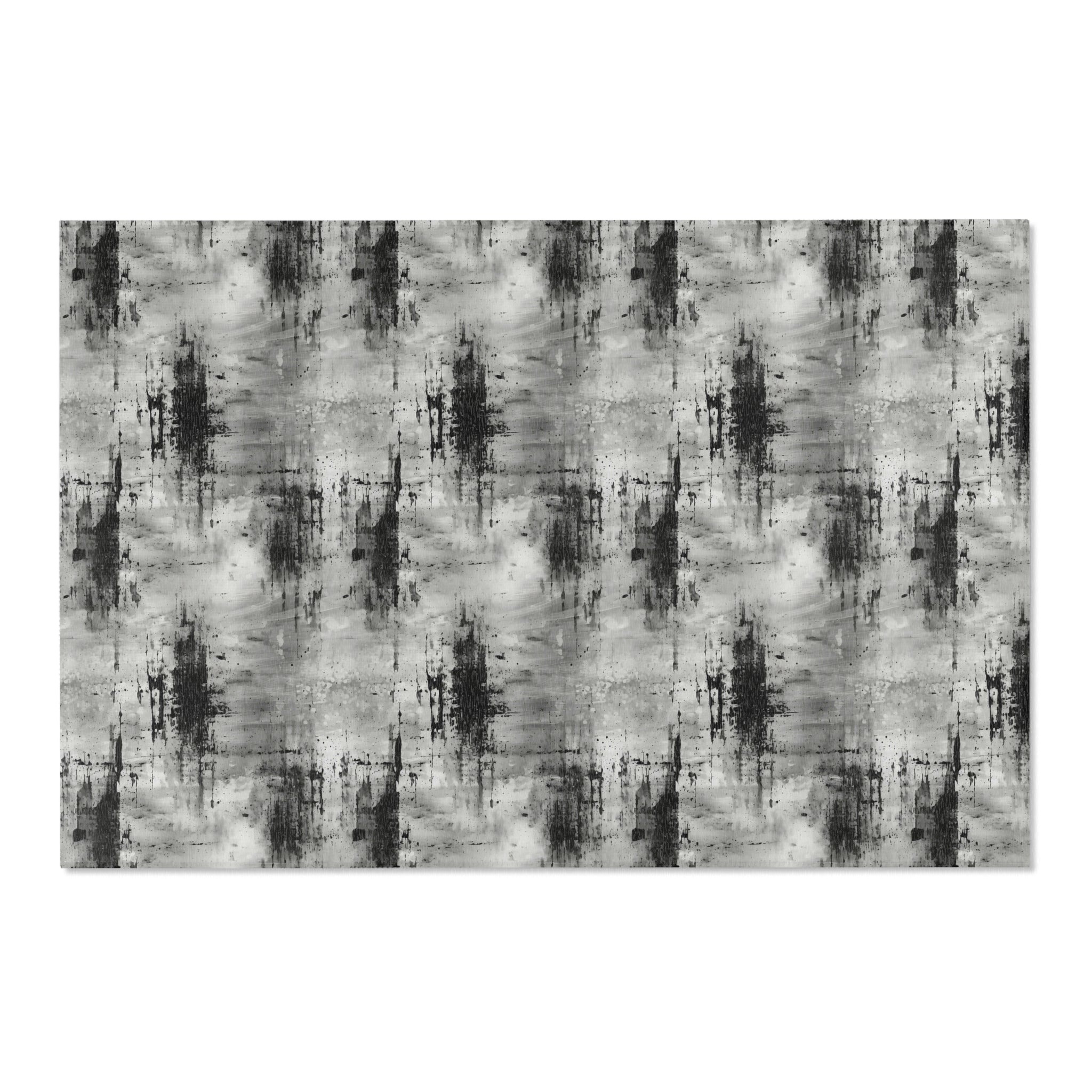 Abstract Ombre Area Rug | Grey Black Watercolor Artsy Rug