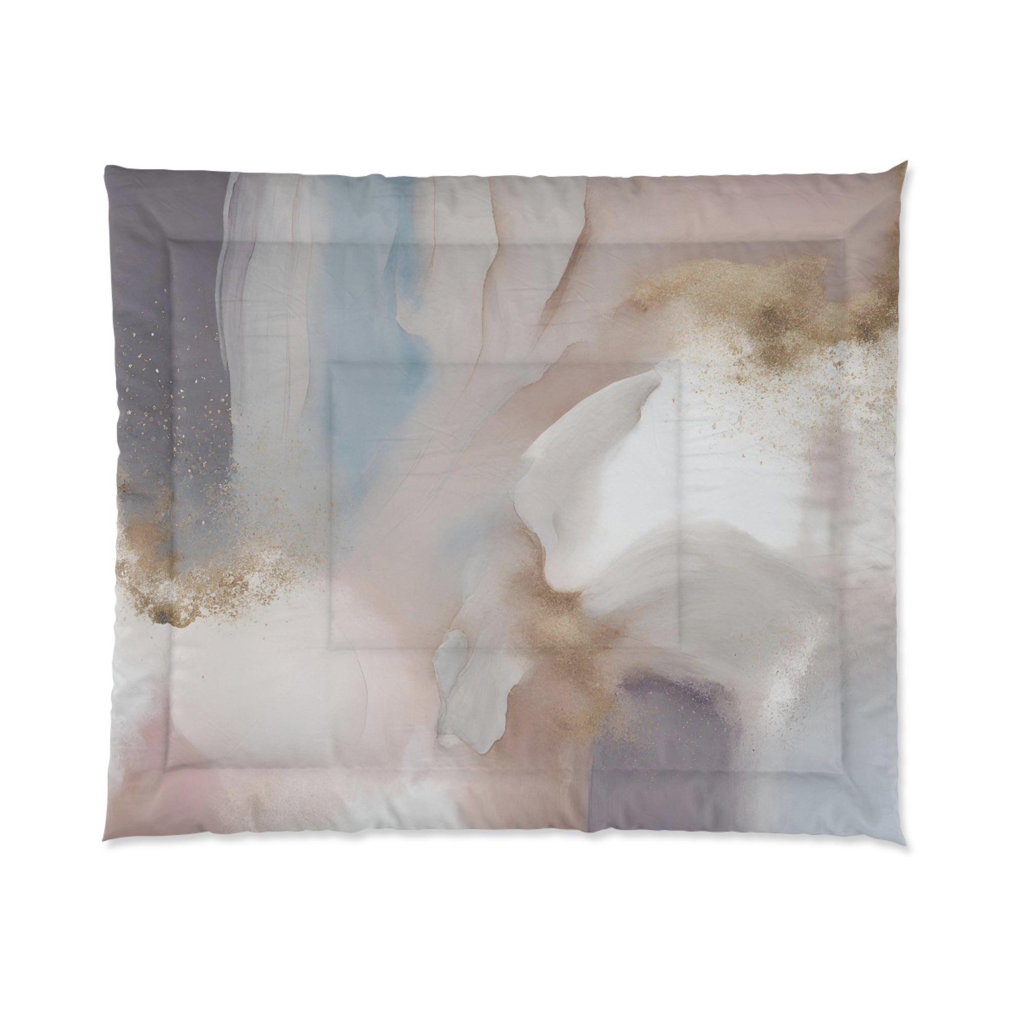 Abstract Ombre Comforter | Grey, Beige, Blue Lavender