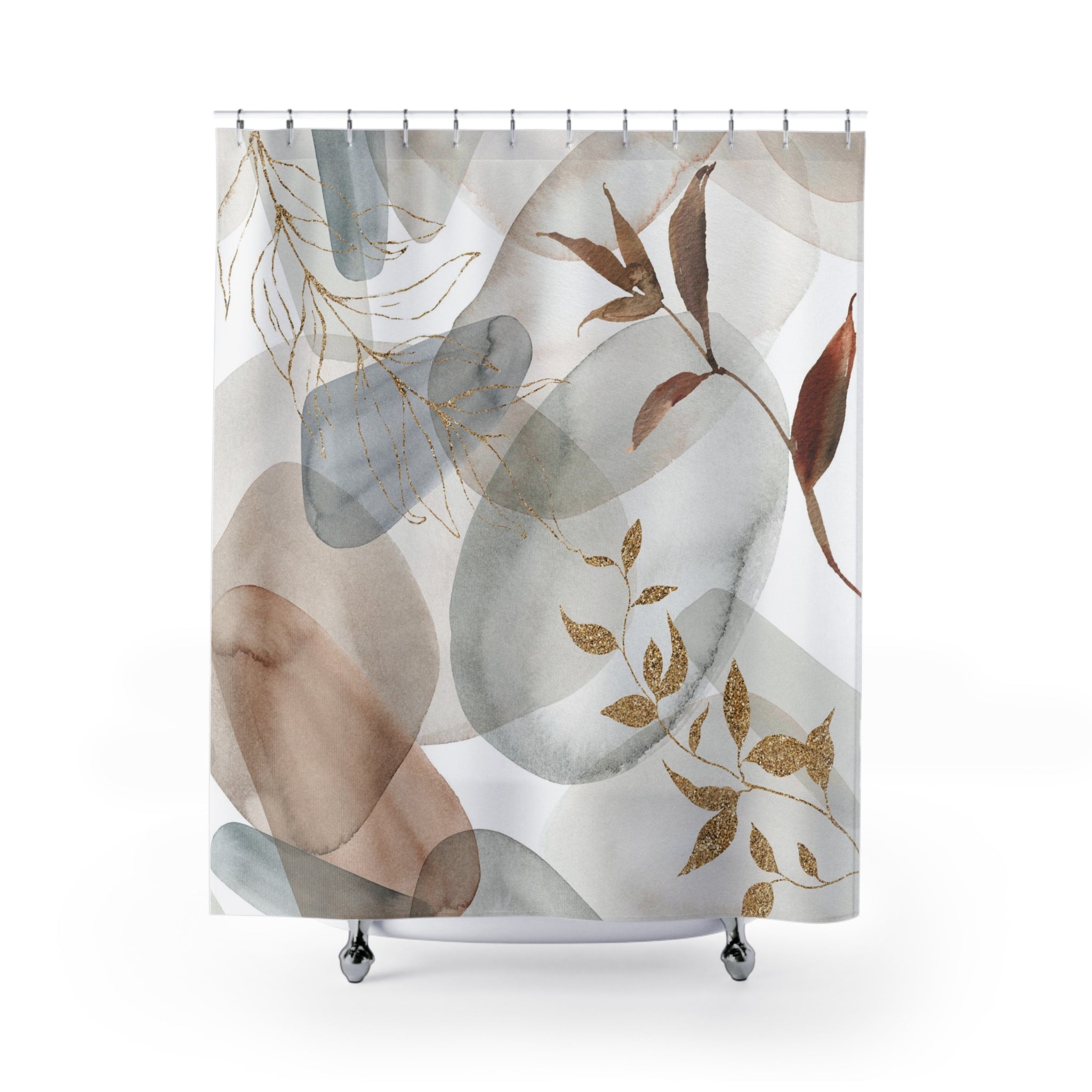 modern boho fabric shower curtain