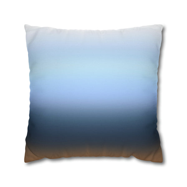Abstract Pillow Cover | Navy Sky Blue Gradient