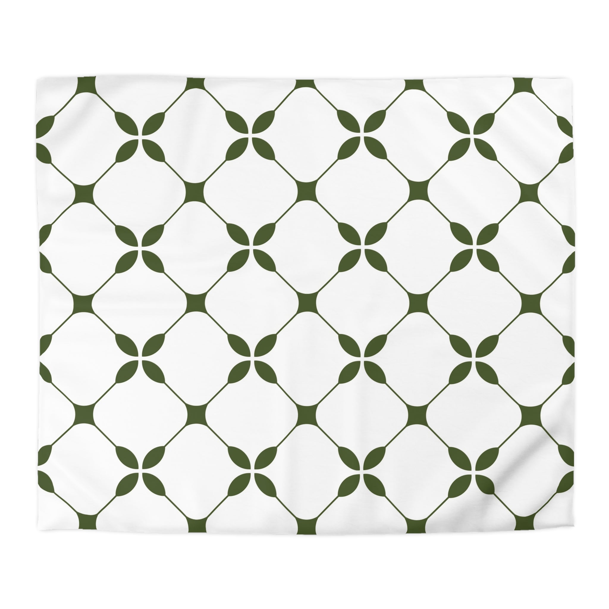 Art Deco Duvet Cover | Green White Bedding Decor