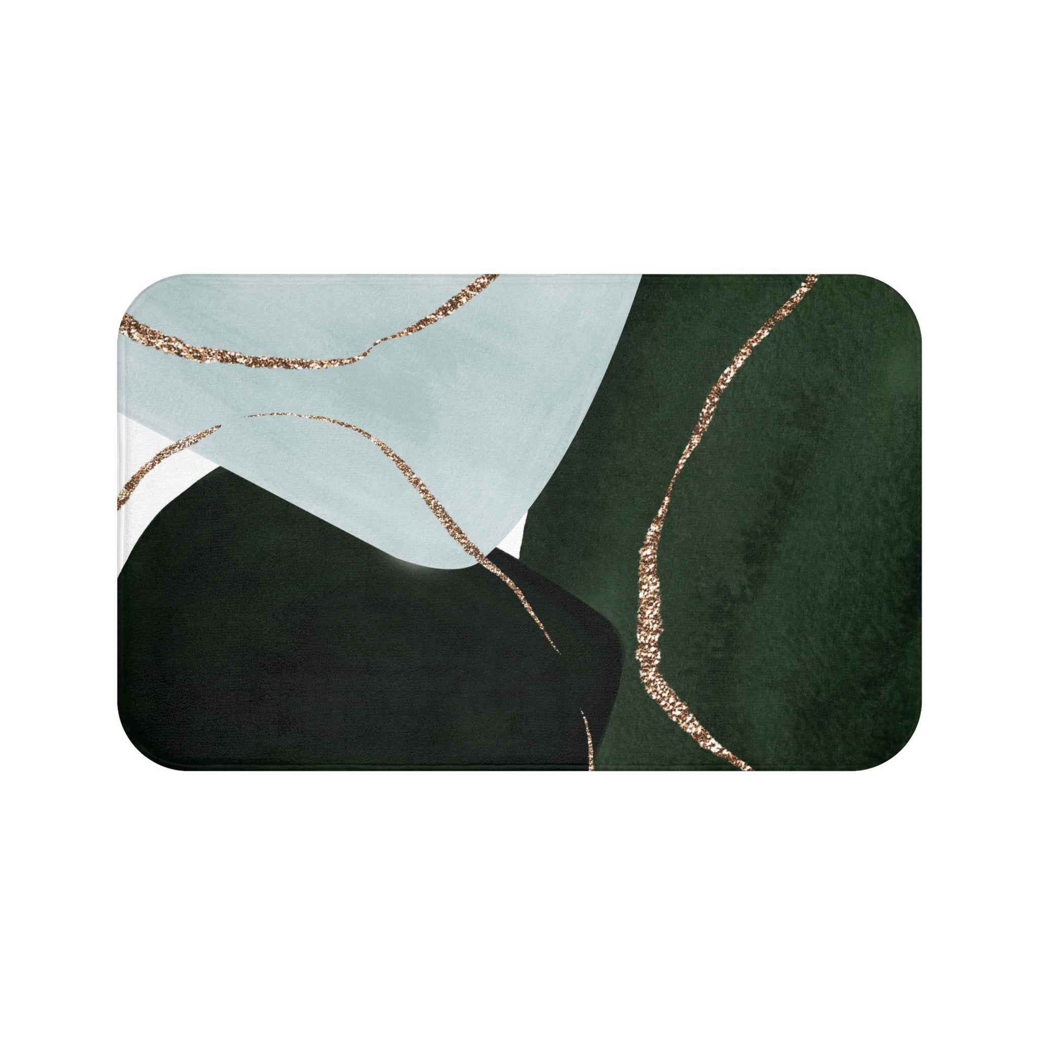 Abstract, Kitchen, Bath Mat | Dark Green, Light Blue