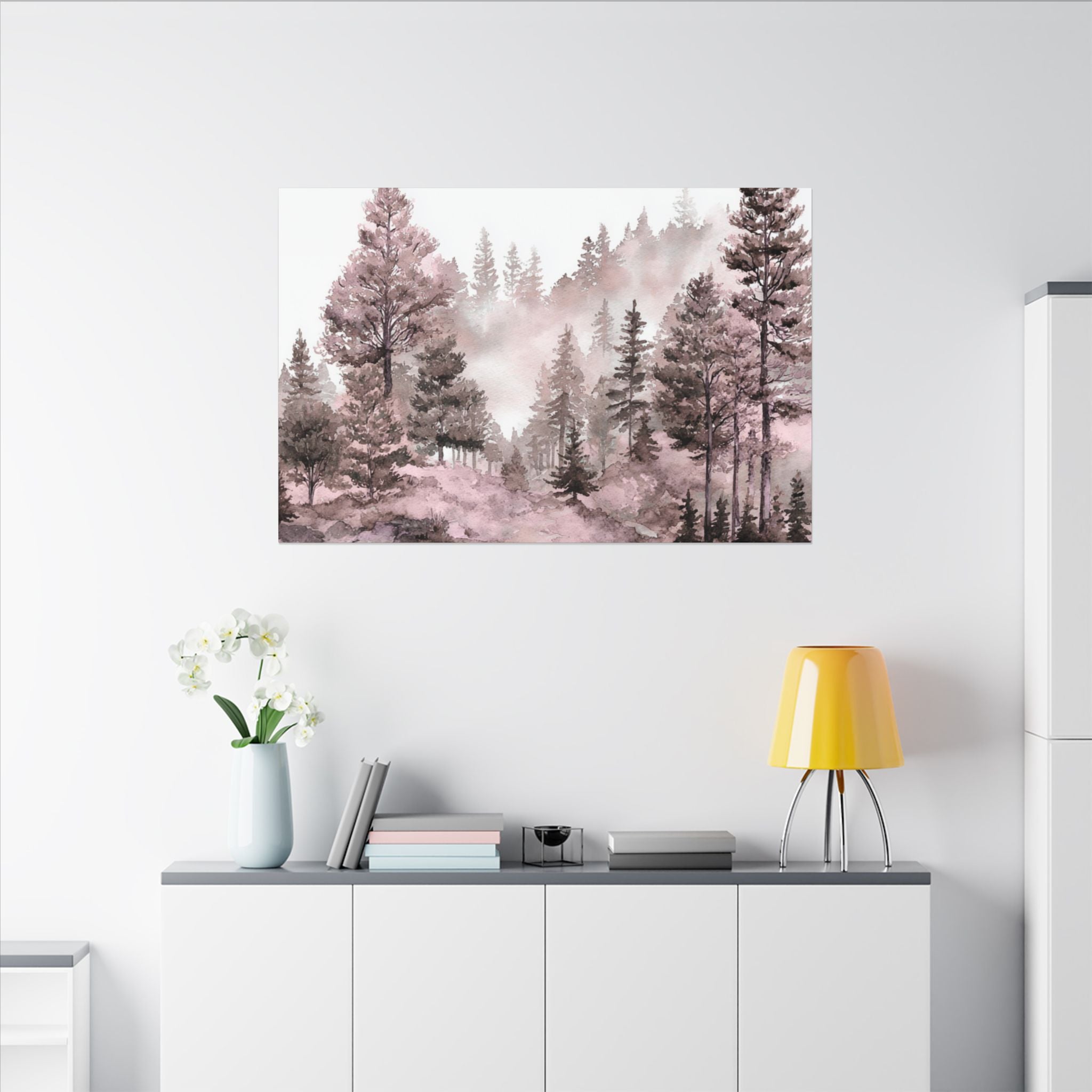 Canvas Wall Art | Pink Nature, Forest Wall Artwork