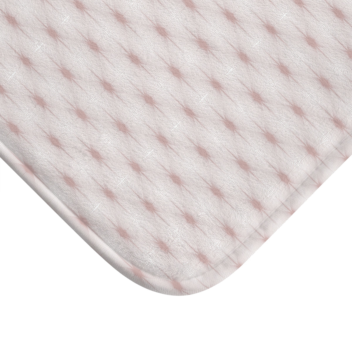 Blush Pink Deco Linework Bath Mat, Pastel Bathroom Rug