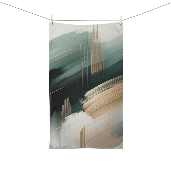 Abstract Kitchen, Bath Hand Towel | Sage Green, beige, Gray