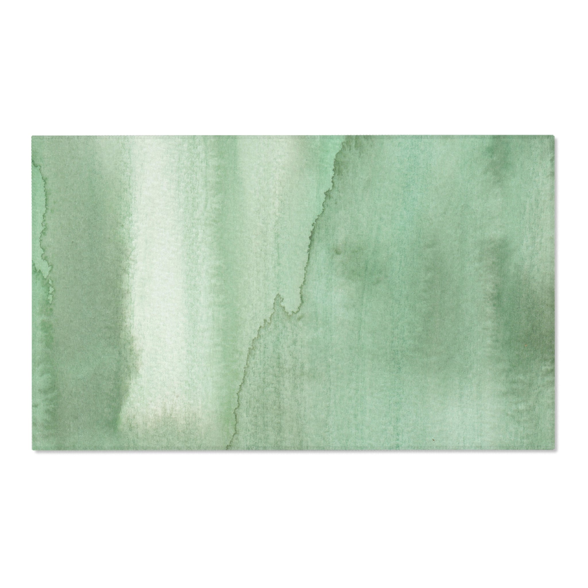 Boho Area Rug | Sage Green, Watercolor Ombre