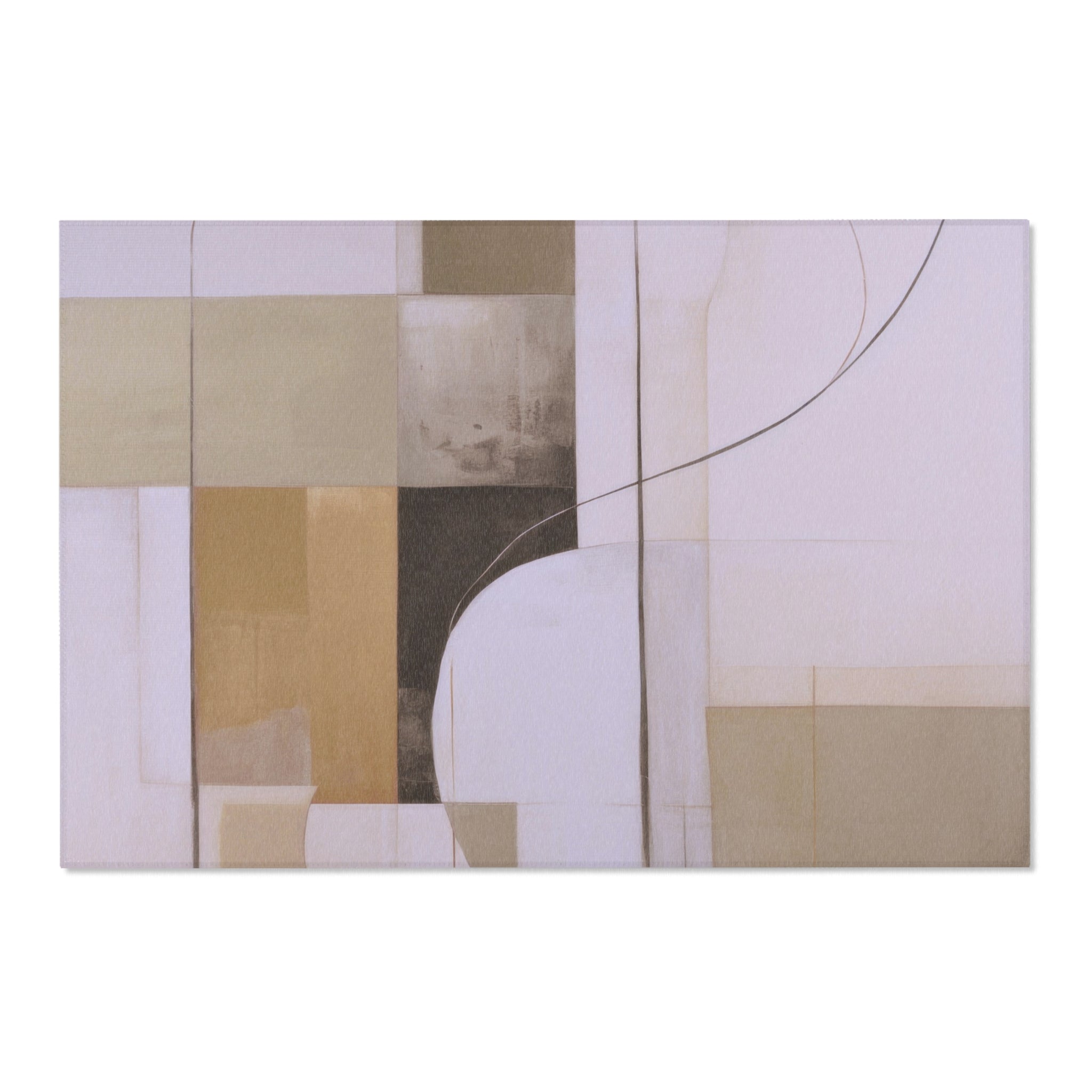 Modern Area Rug | Abstract Geometric Lavender Purple, Beige