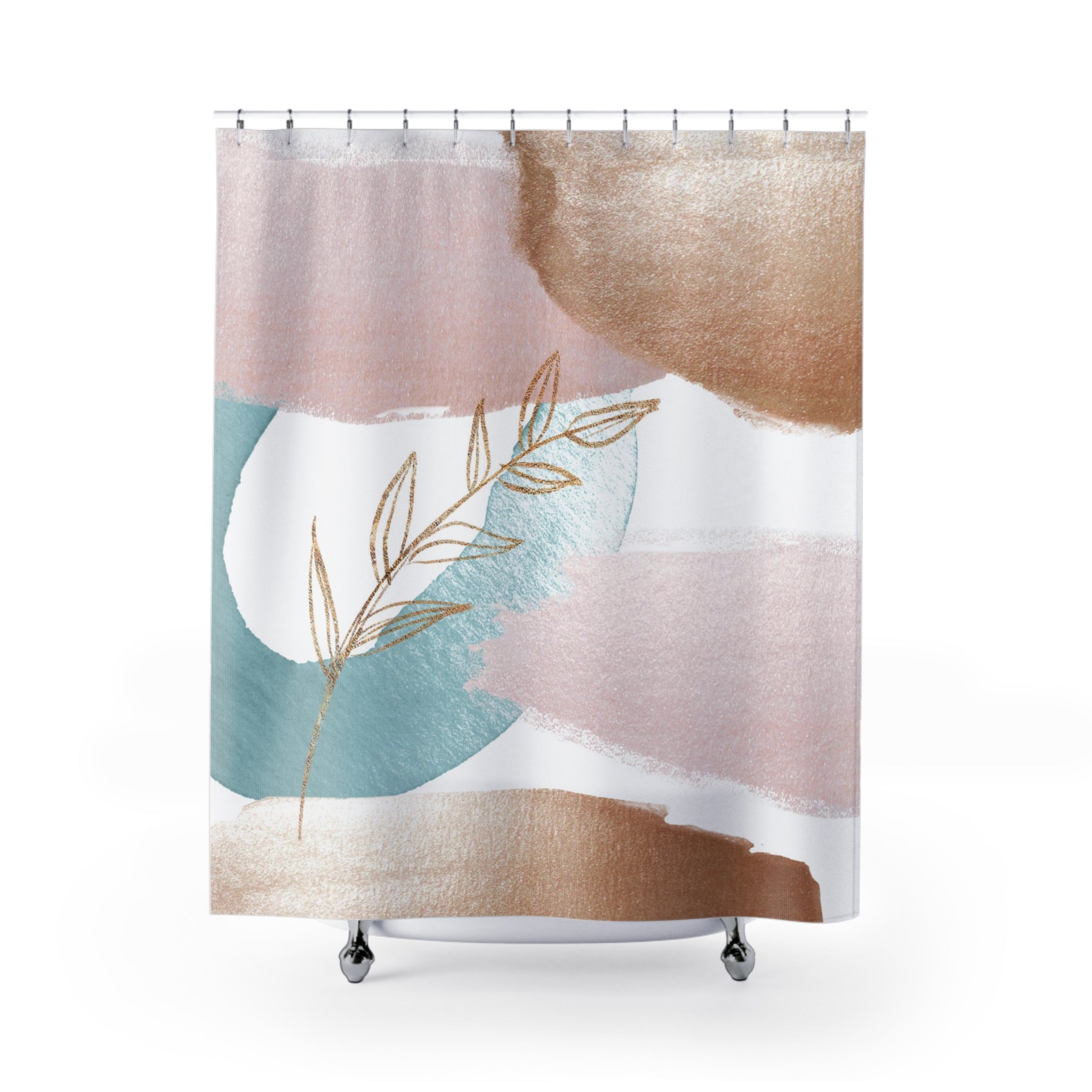 modern boho fabric shower curtain