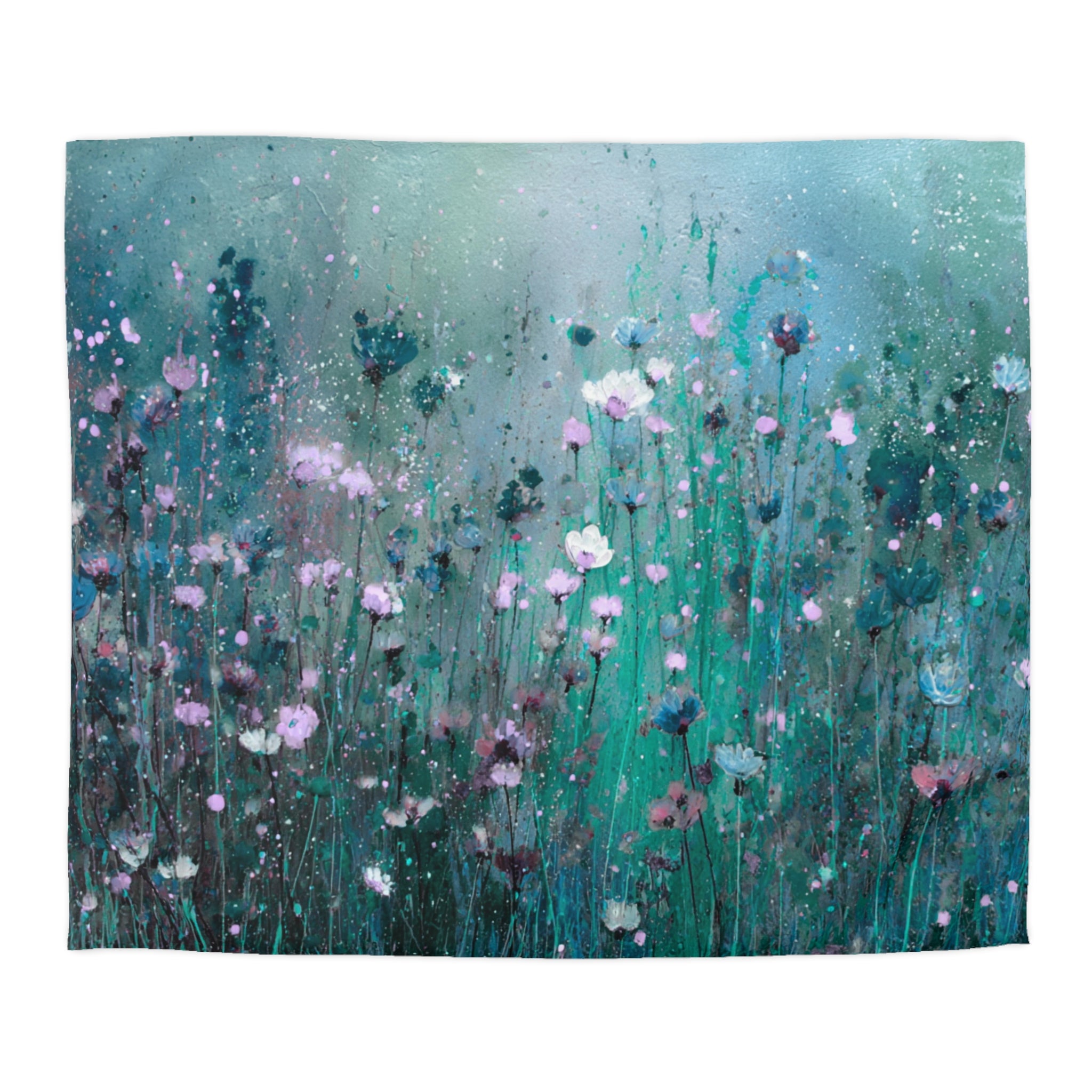 Floral Duvet, Pillow Cover | Teal Green Bedroom Decor