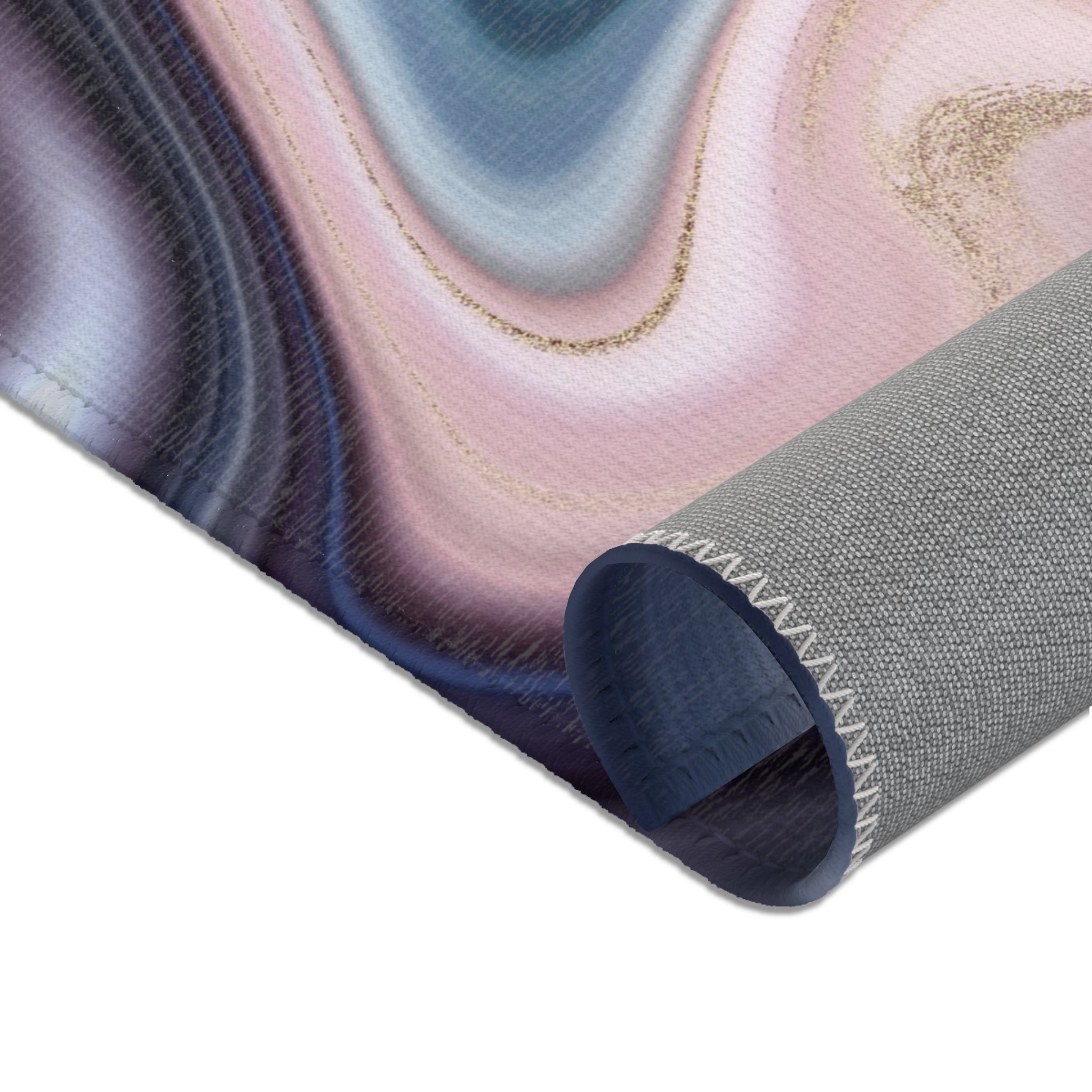 Abstract Area Rug | Colorful Blue Blush Pink Grey Purple