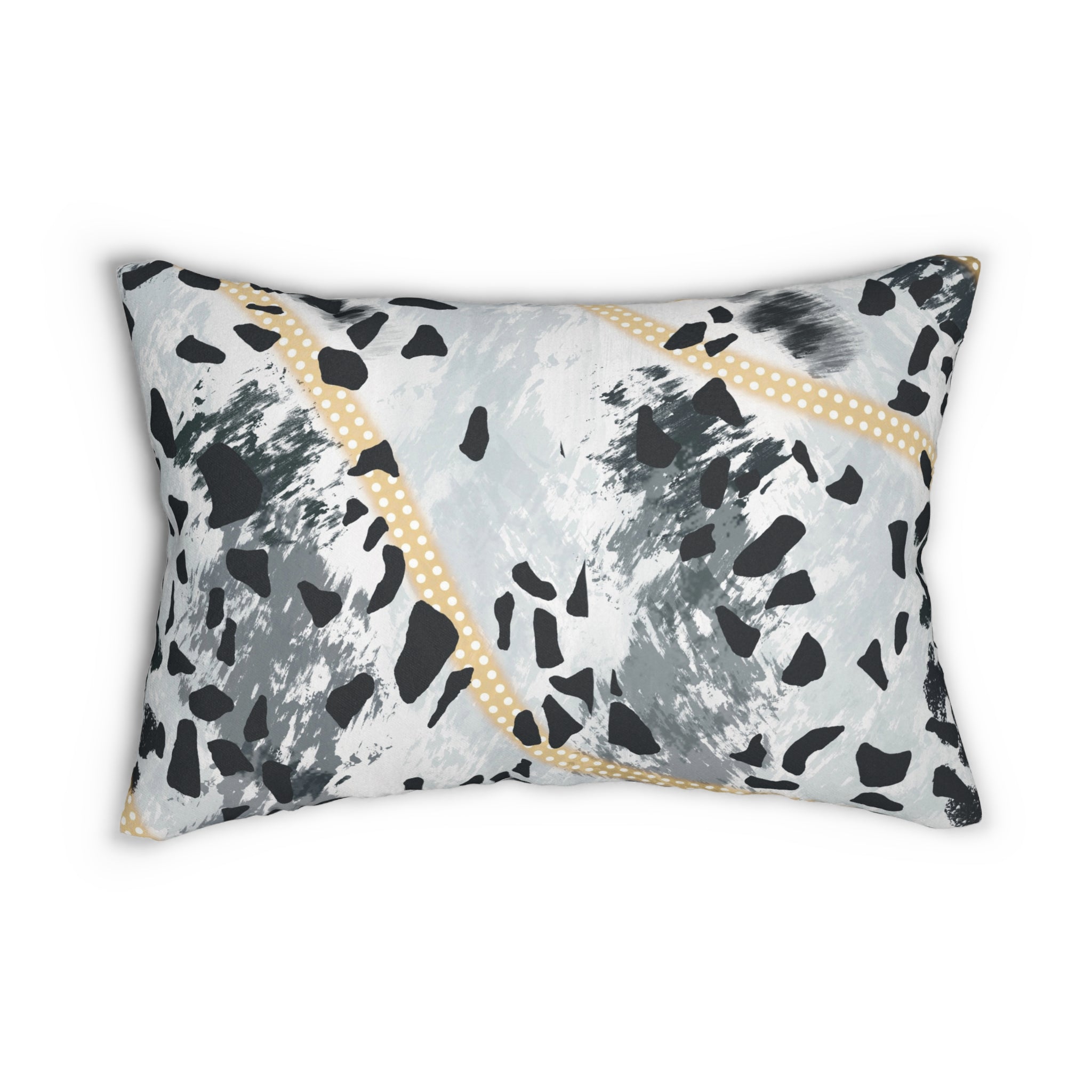 Abstract Lumbar Pillow | Black Grey, Beige