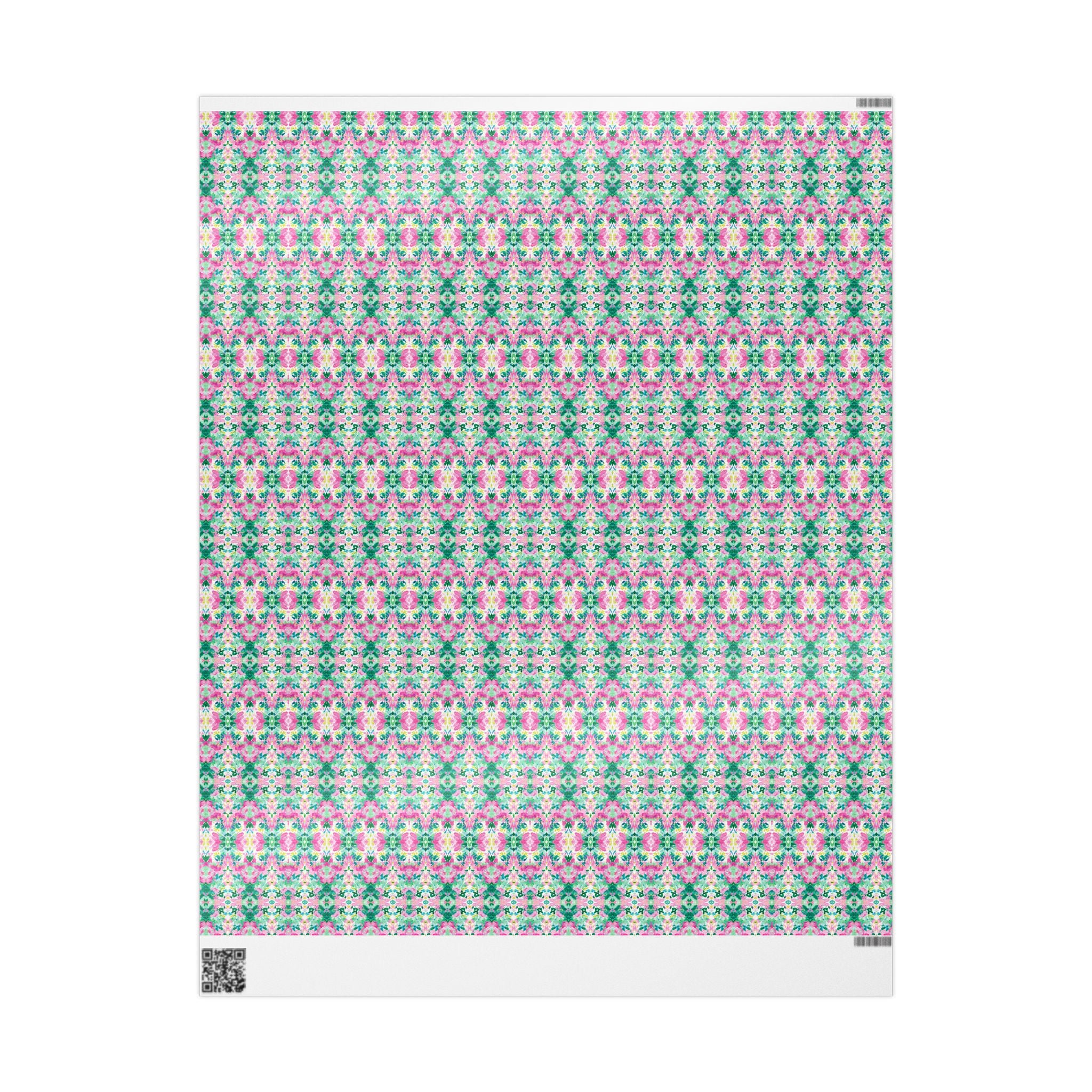 Abstract Wrapping Paper, Green Pink Gift Wrapping for the Holidays, Birthdays