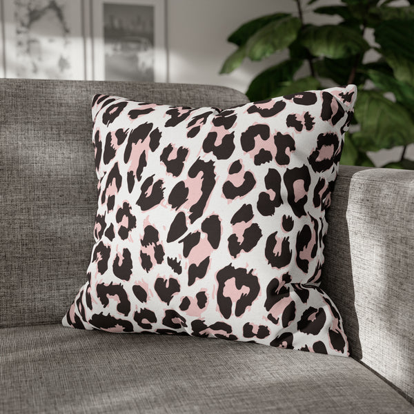 Boho Throw Pillow Cover | Blush Pink, White Black Leopard