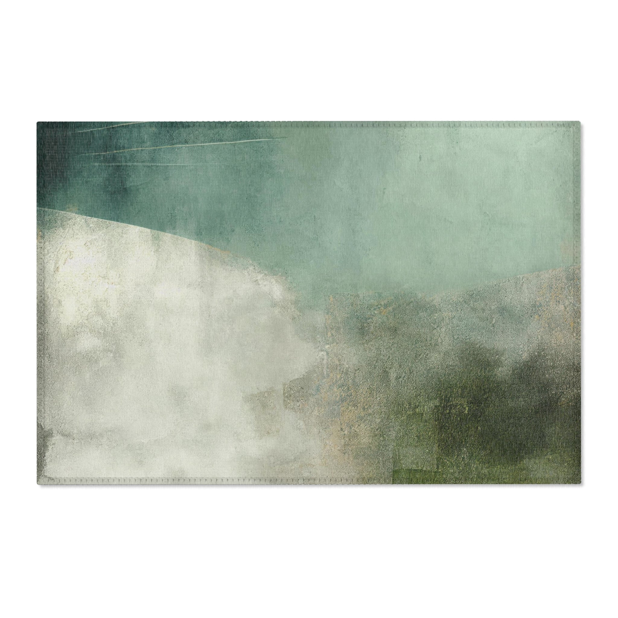 Abstract Large Area Rug | Sage Moss Green Ombre