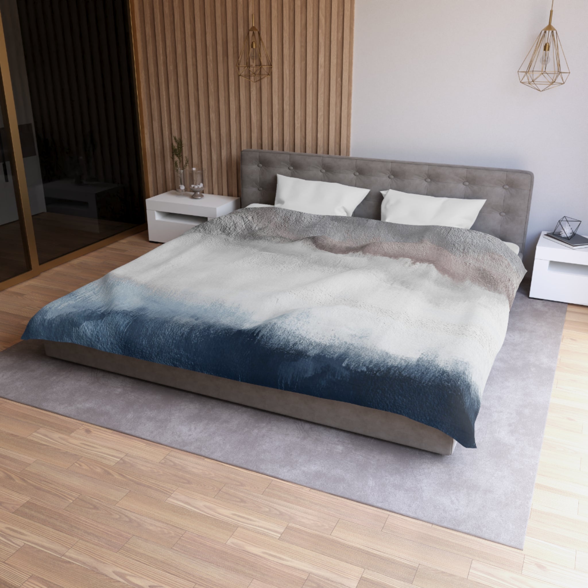 Ombre Duvet, Pillow Cover | White Grey Blue Bedroom Decor