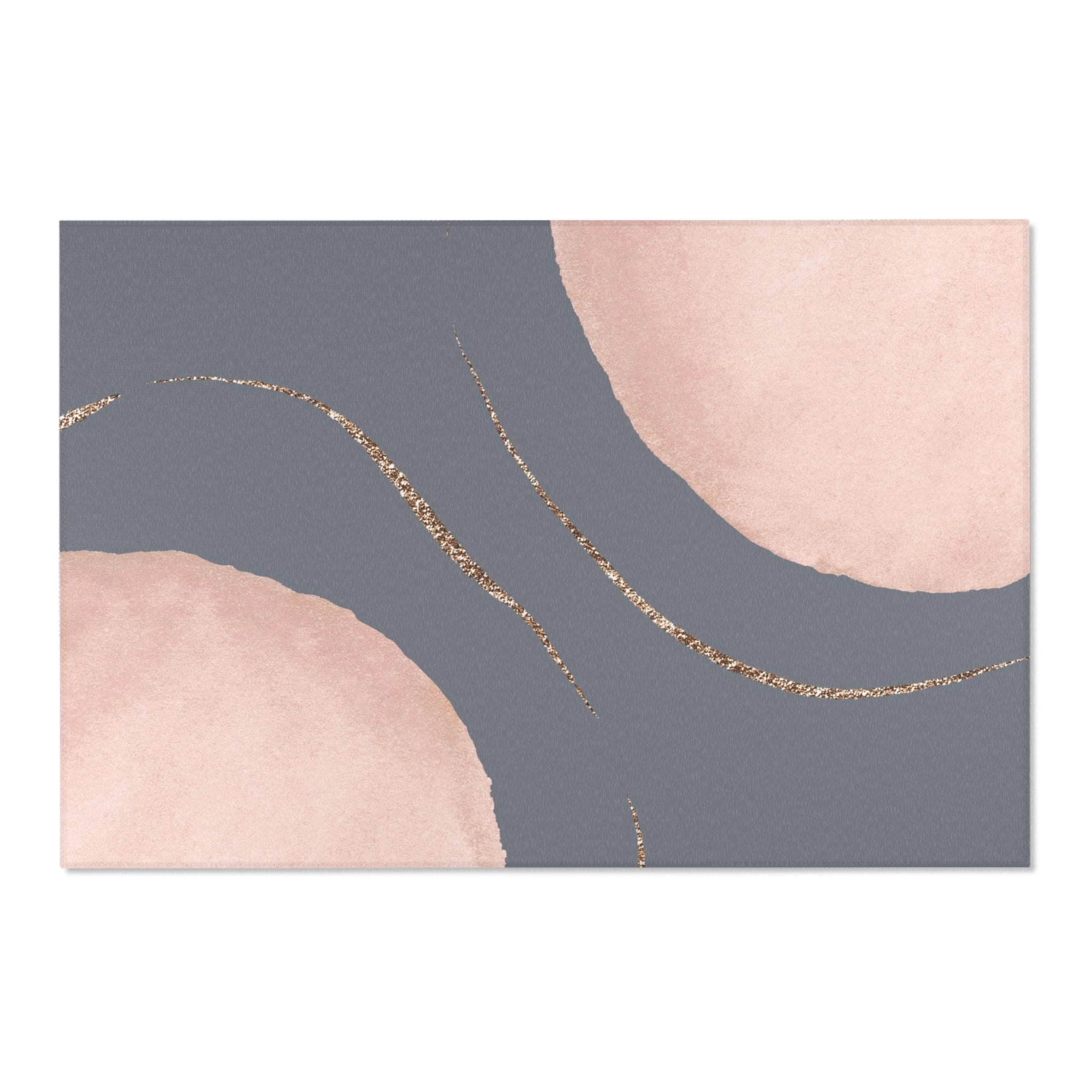 Abstract Area Rug | Blush Pink Grey Watercolor
