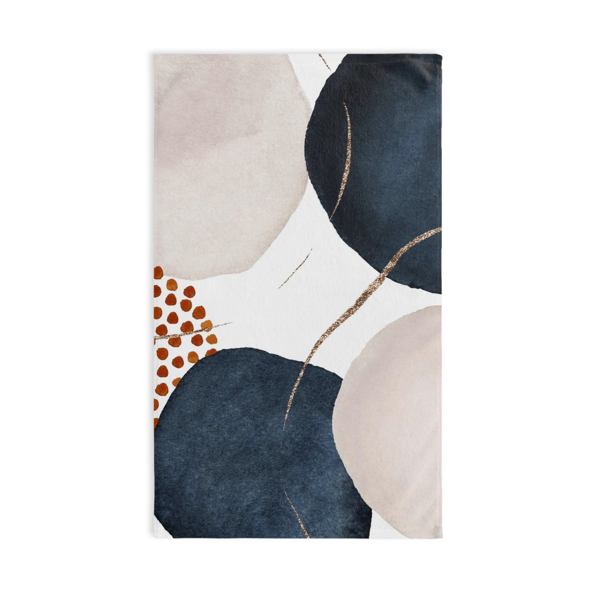 Abstract Kitchen, Bath Hand Towel | Navy Blue, Cream Rust