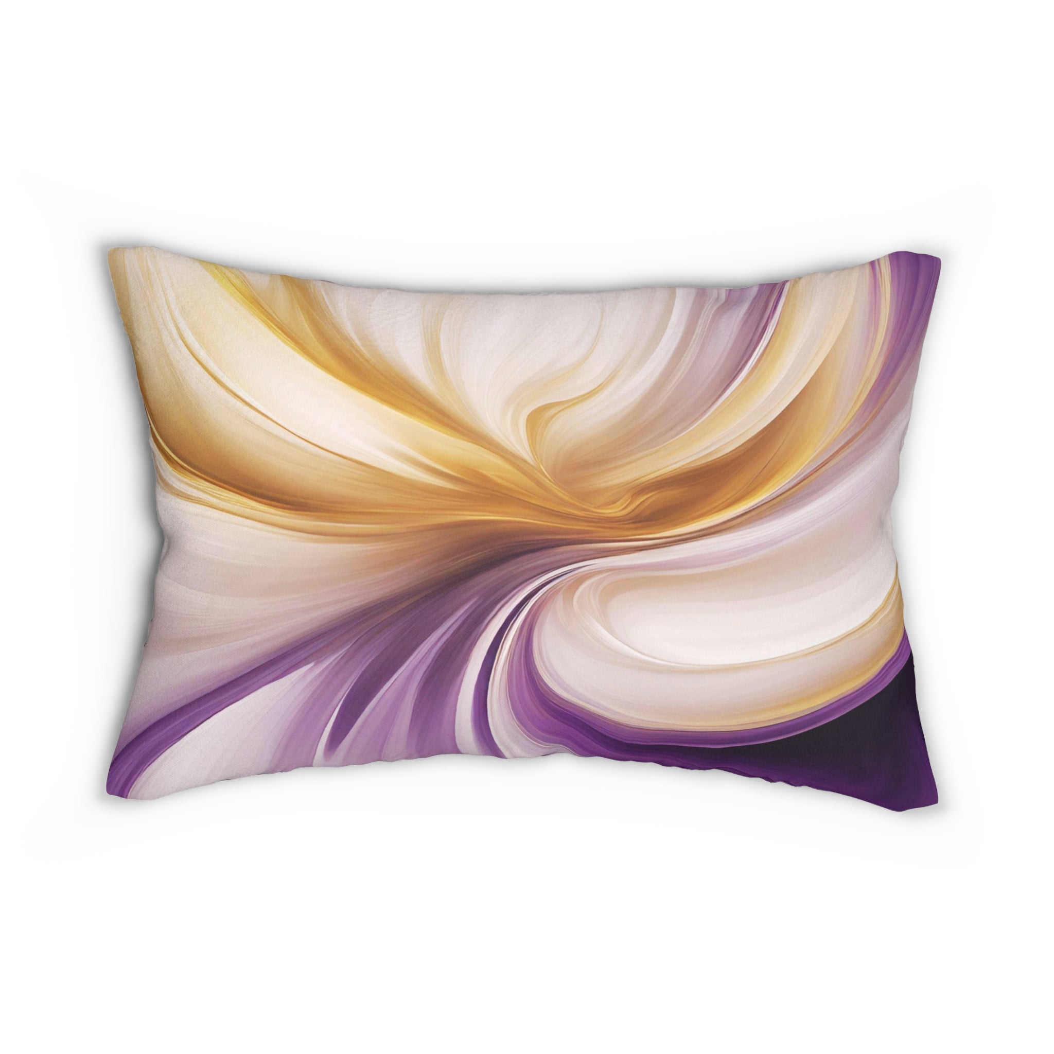 Abstract Lumbar Pillow | Beige, Purple White