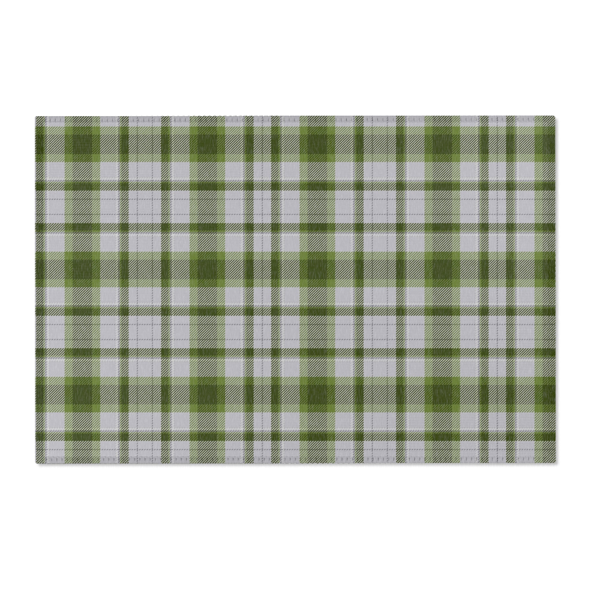 Boho Plaid Area Rug | Sage Green, Grey Rug