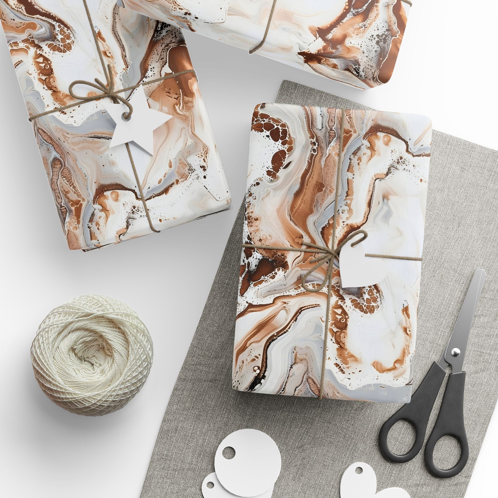 Marble Wrapping Paper | Brown White Beige