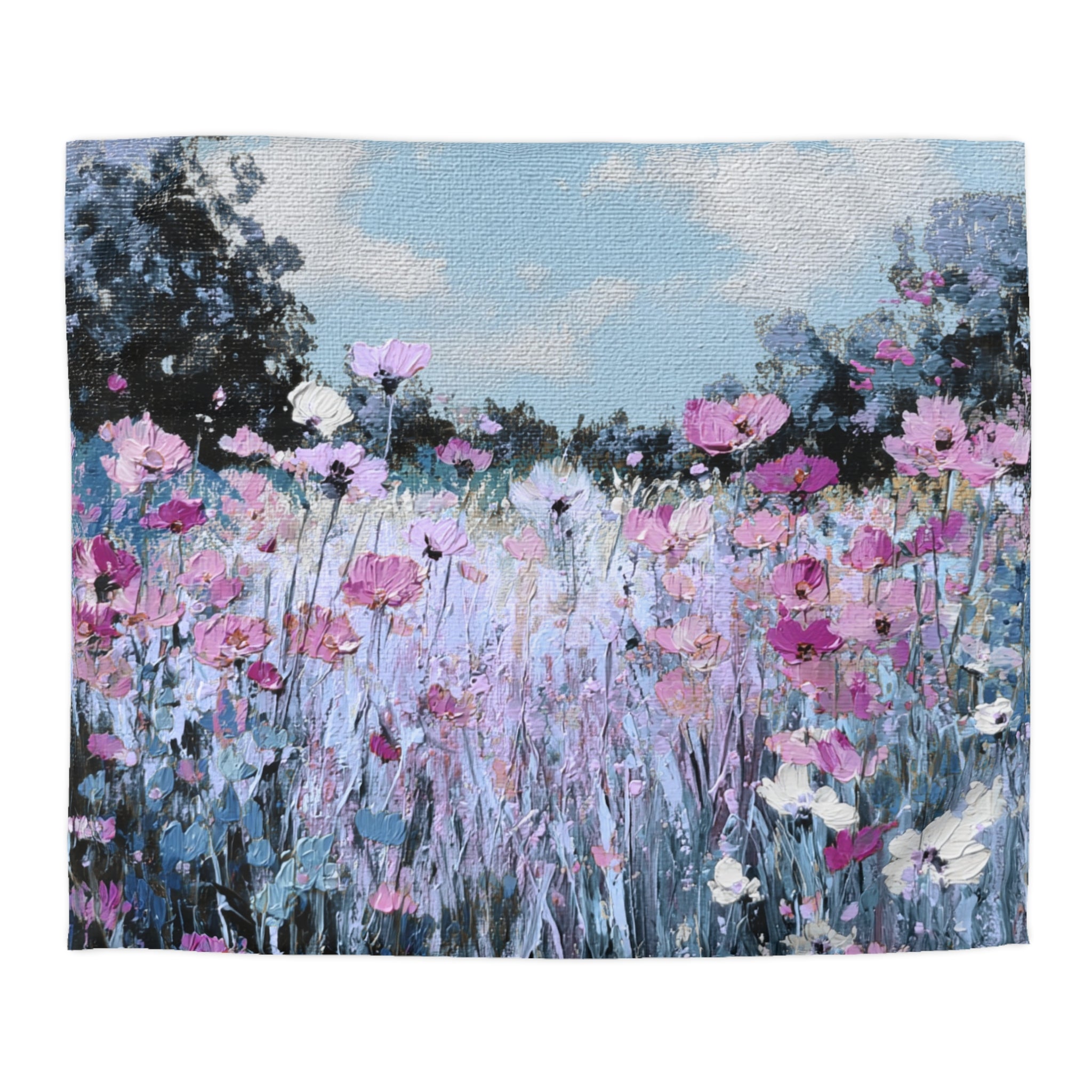 Floral Duvet, Pillow Cover | Blue Purple Bedroom Decor